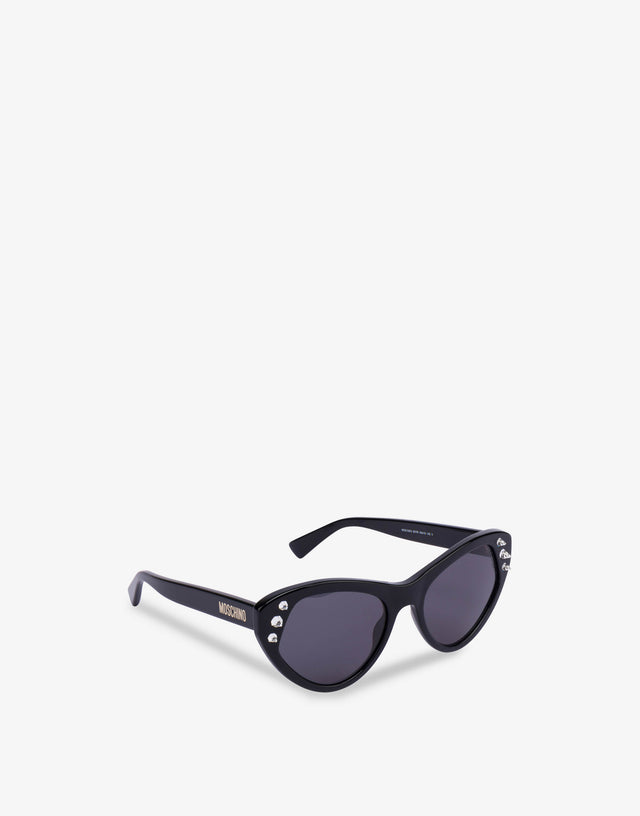 Occhiali da sole cat-eye con strass Nero Moschino 1
