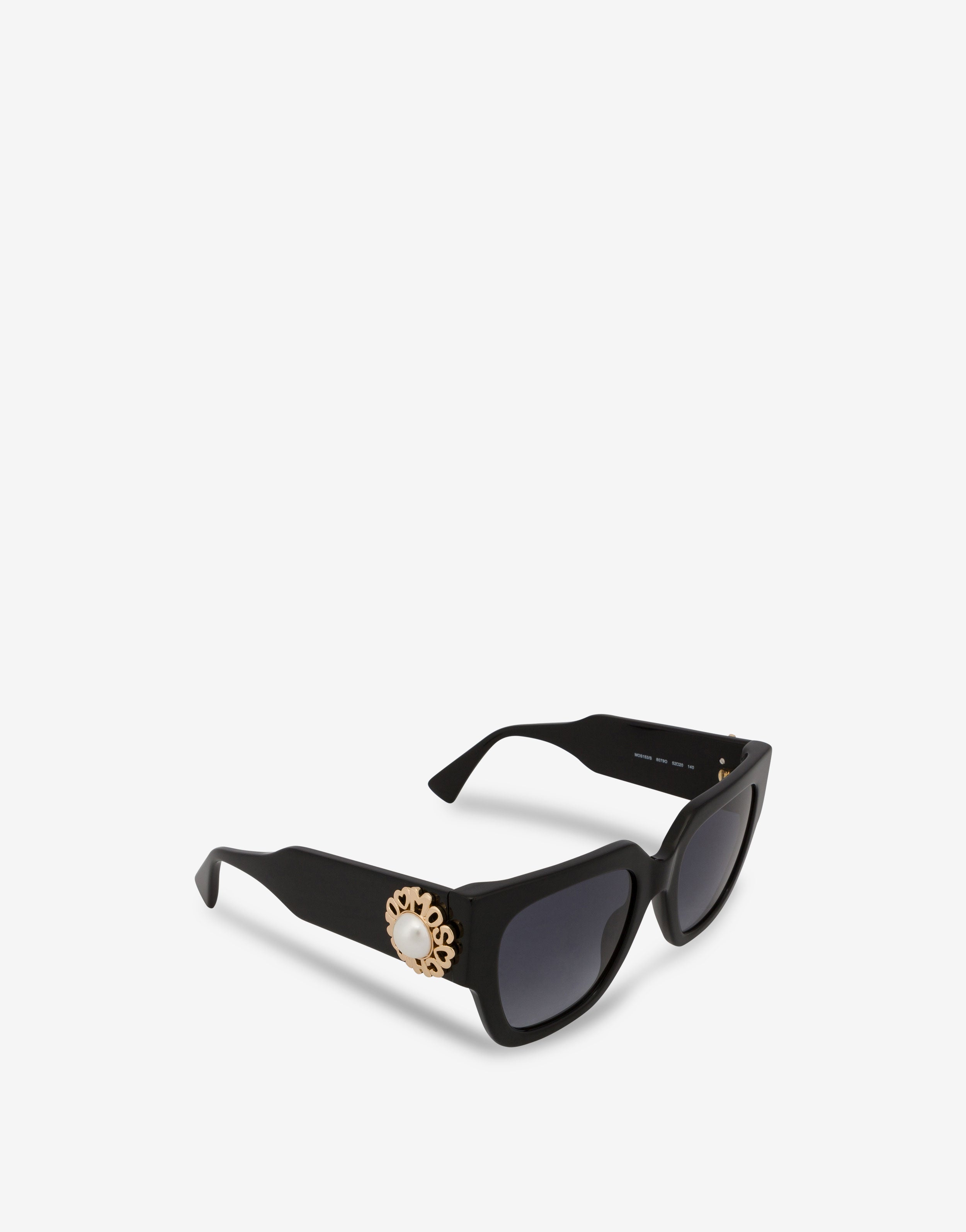 Pearl Trim black sunglasses | Moschino