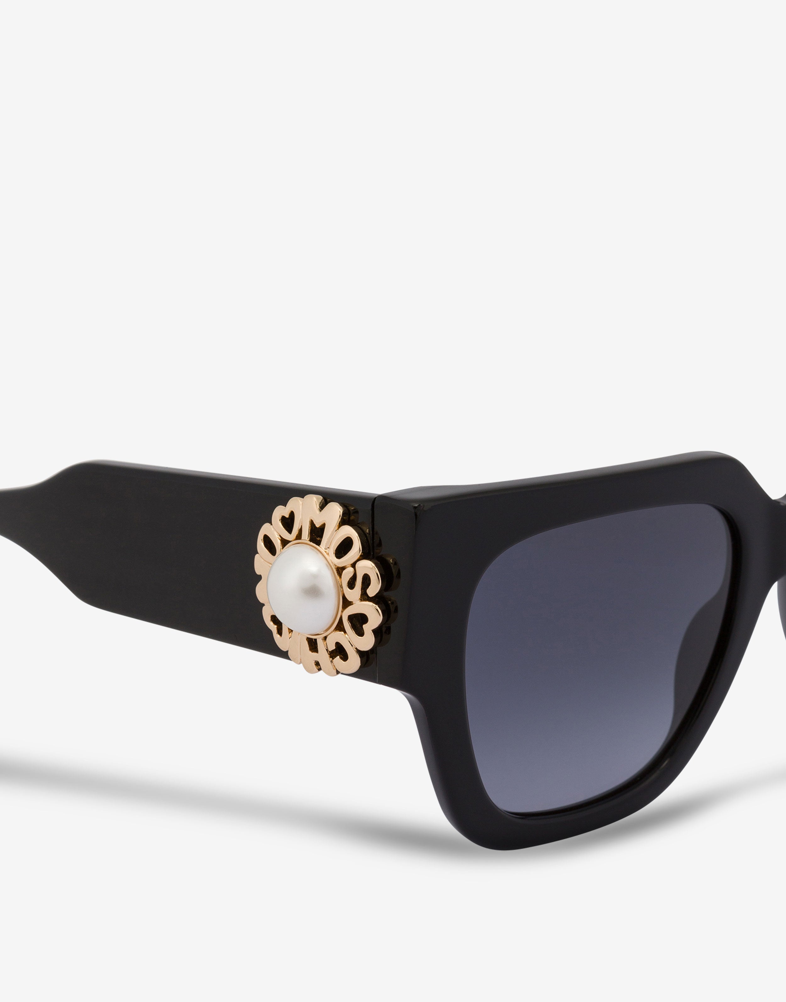 Pearl Trim black sunglasses | Moschino
