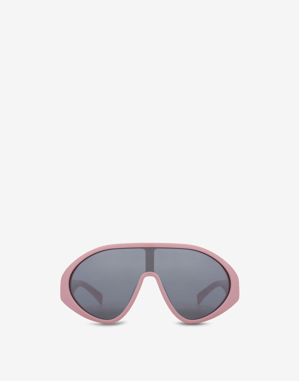 Gafas de sol tipo máscara rosa 3D Logo Pink Moschino 0