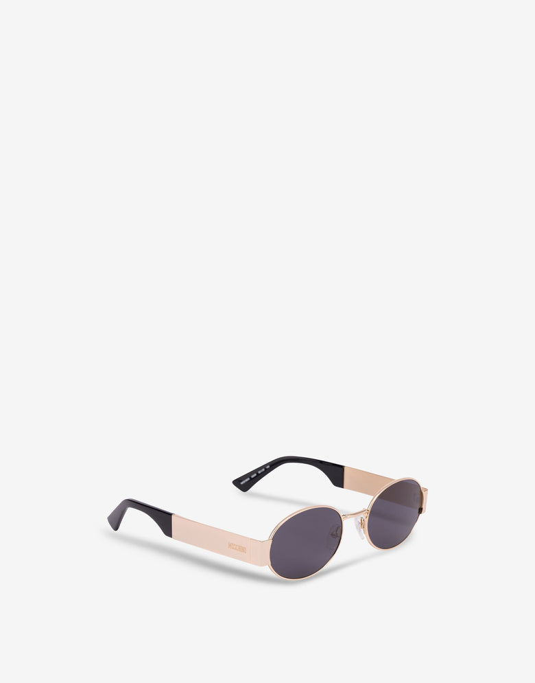 Oval sunglasses with logo Dark grey Moschino 1