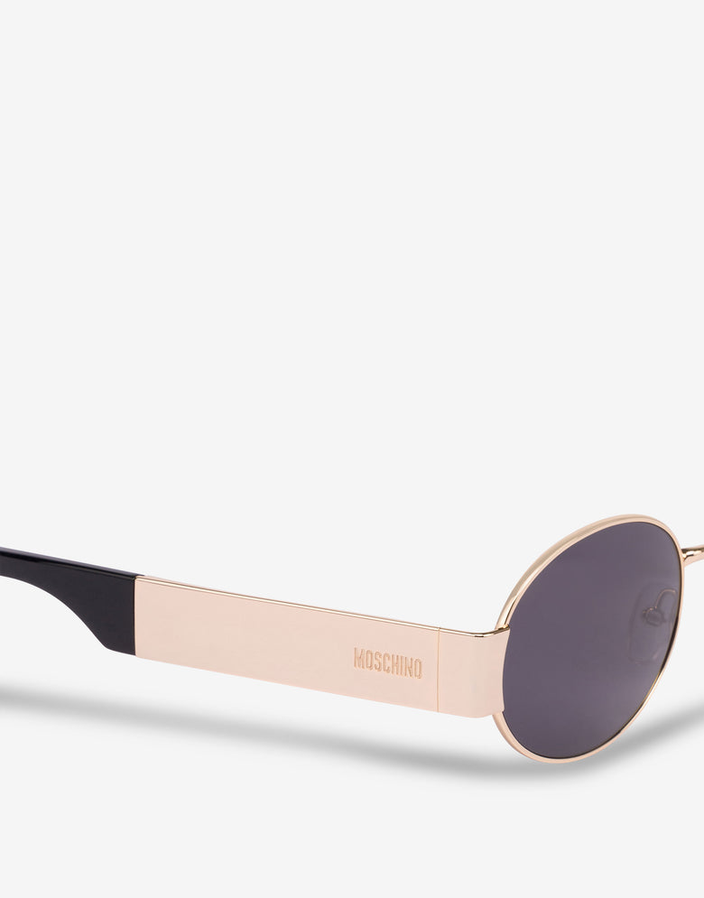 Oval sunglasses with logo Dark grey Moschino 2