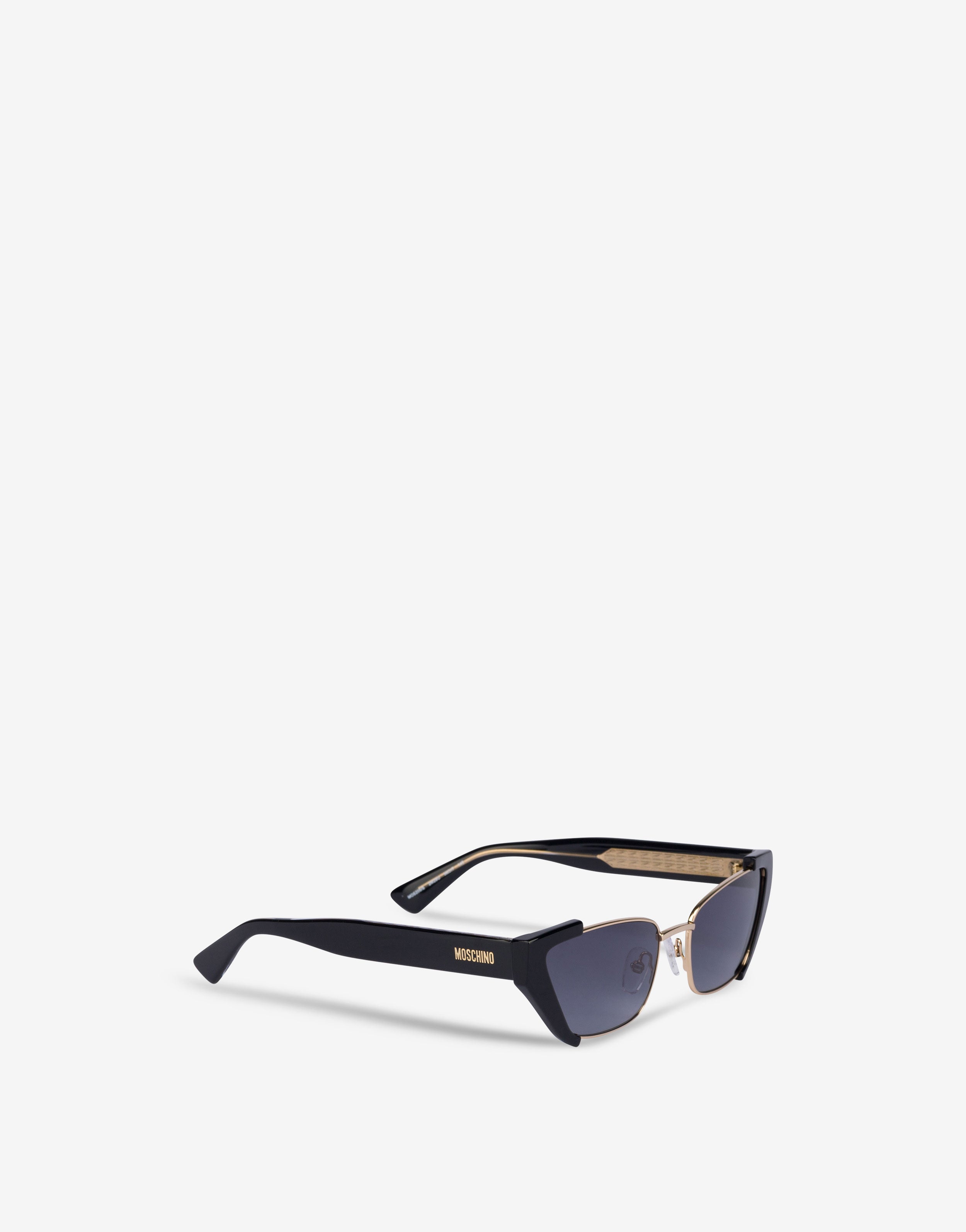 MOSCHINO♡ブラック×ゴールドロゴサングラス Moschino Multilayer Gold Shield Unisex Sunglasses MOS157/S 0807/SQ