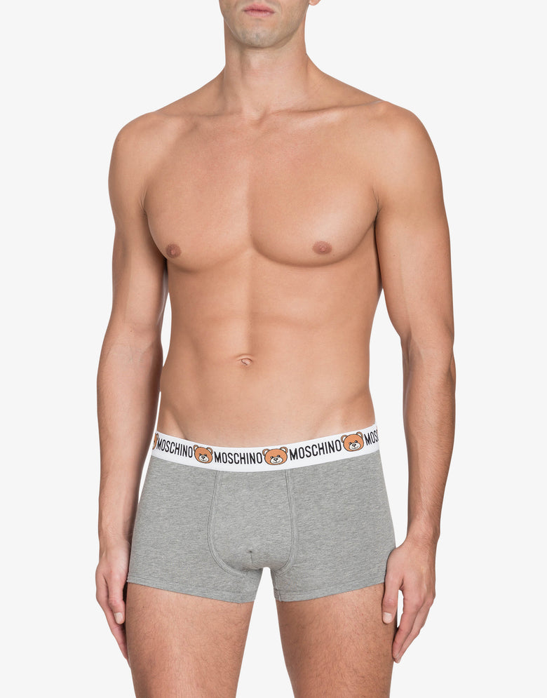 带Moschino泰迪熊装饰的四角裤2件套装 浅灰色 Moschino 1