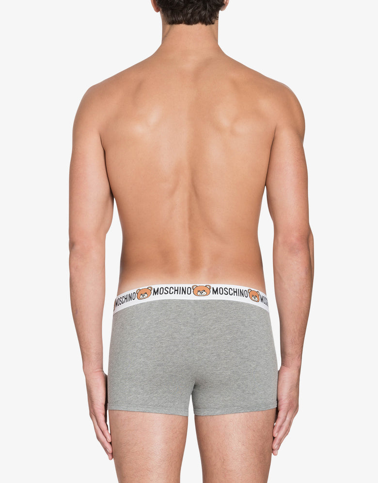 带Moschino泰迪熊装饰的四角裤2件套装 浅灰色 Moschino 2