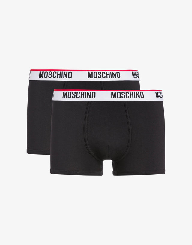 Set di 2 boxer in jersey di cotone con logo  Nero Moschino 0
