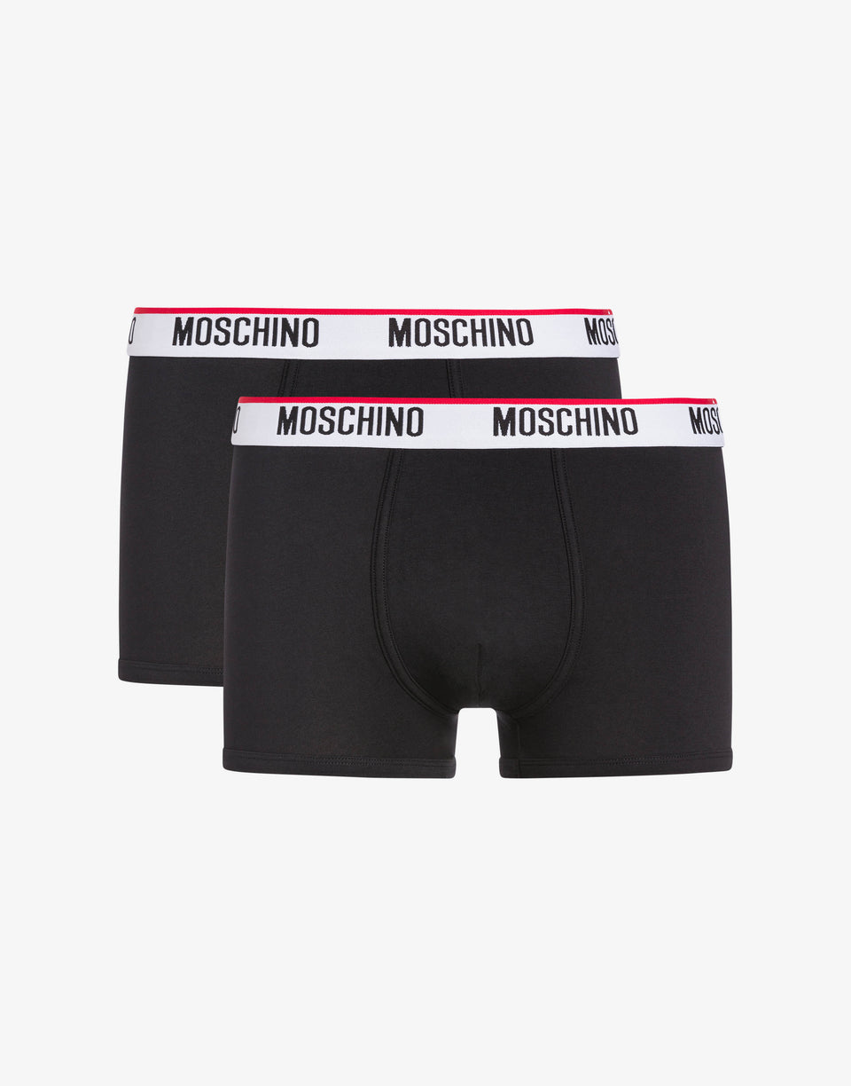 Set of 2 cotton jersey boxers with logo&nbsp; Black Moschino 0