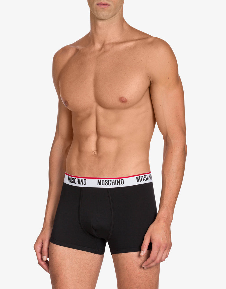 Set of 2 cotton jersey boxers with logo&nbsp; Black Moschino 1