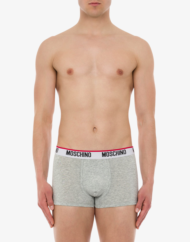 Logo Band平角裤2件套 浅灰色 Moschino 1