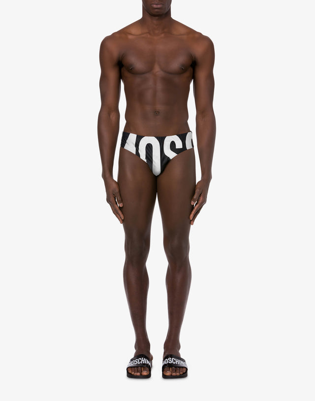 Badeslip mit Maxi Logo Schwarz Moschino 1