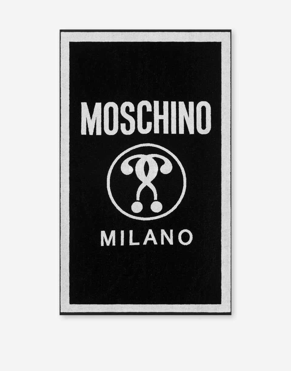 Double Question Mark Terry cloth beach towel Yellow Moschino 0