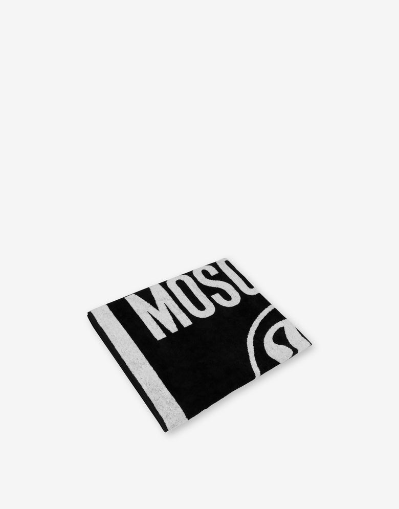 Double Question Mark Terry cloth beach towel Yellow Moschino 1