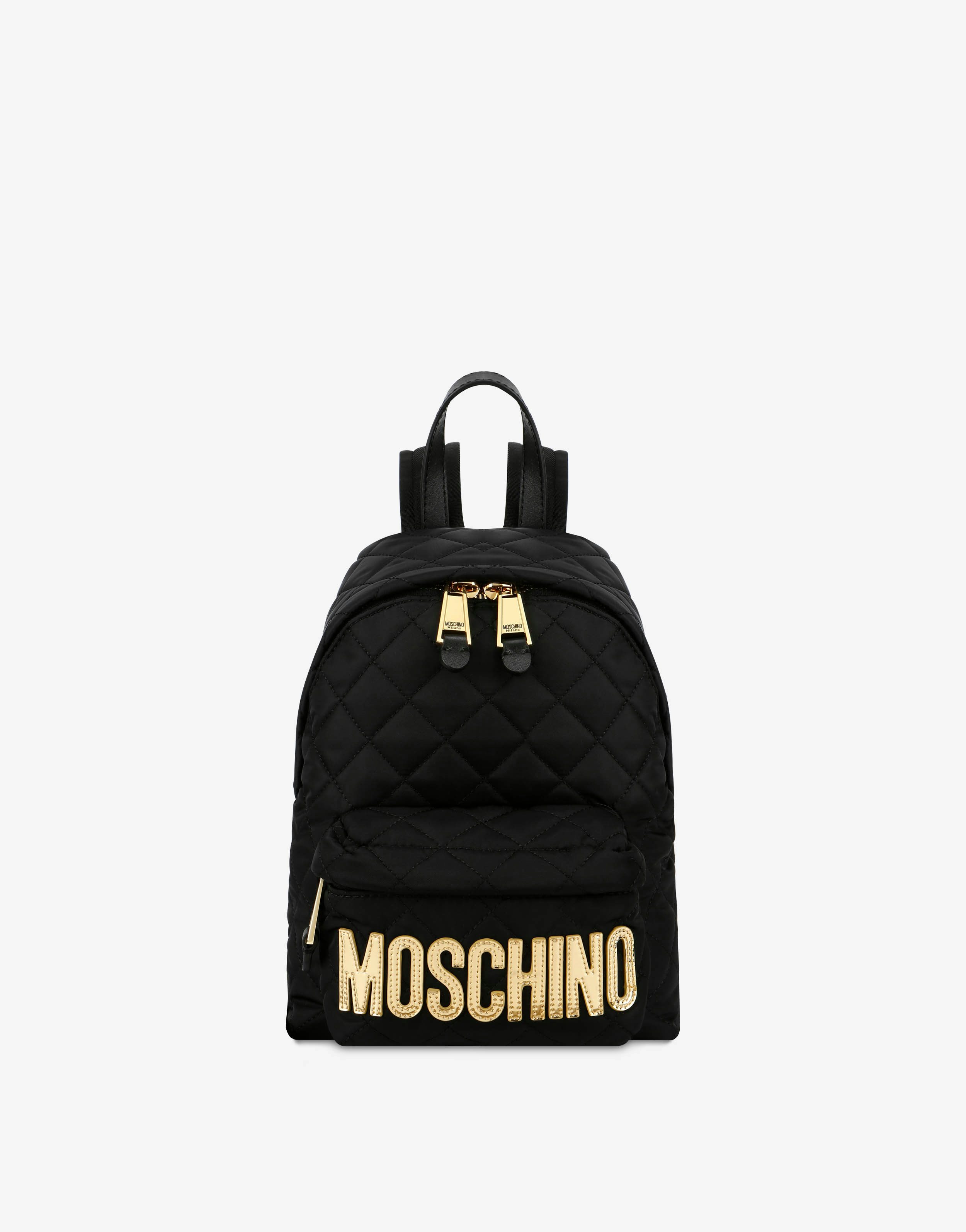 Quilted backpack with logo