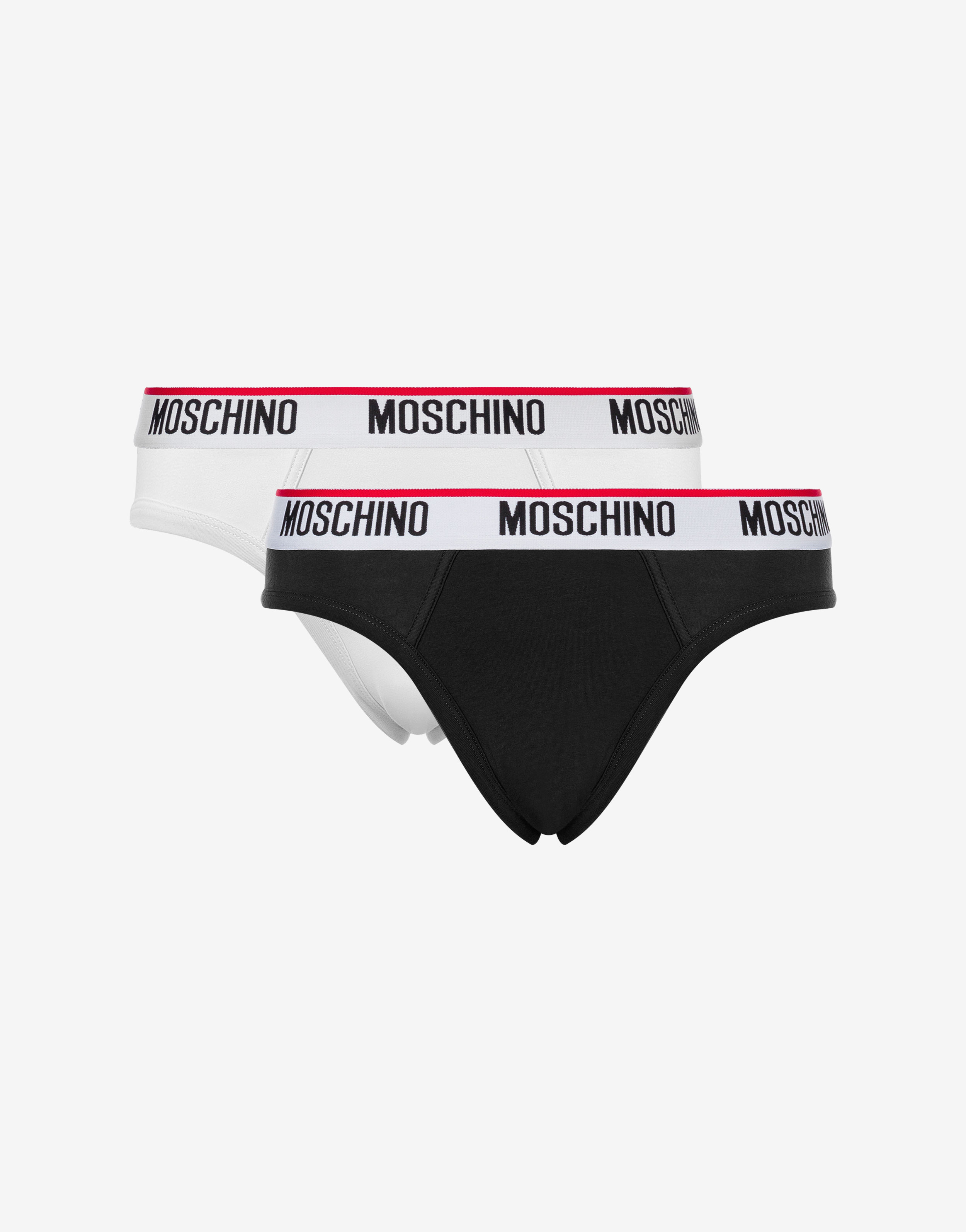 Moschino Logo Band Bi-Pack Briefs - Black