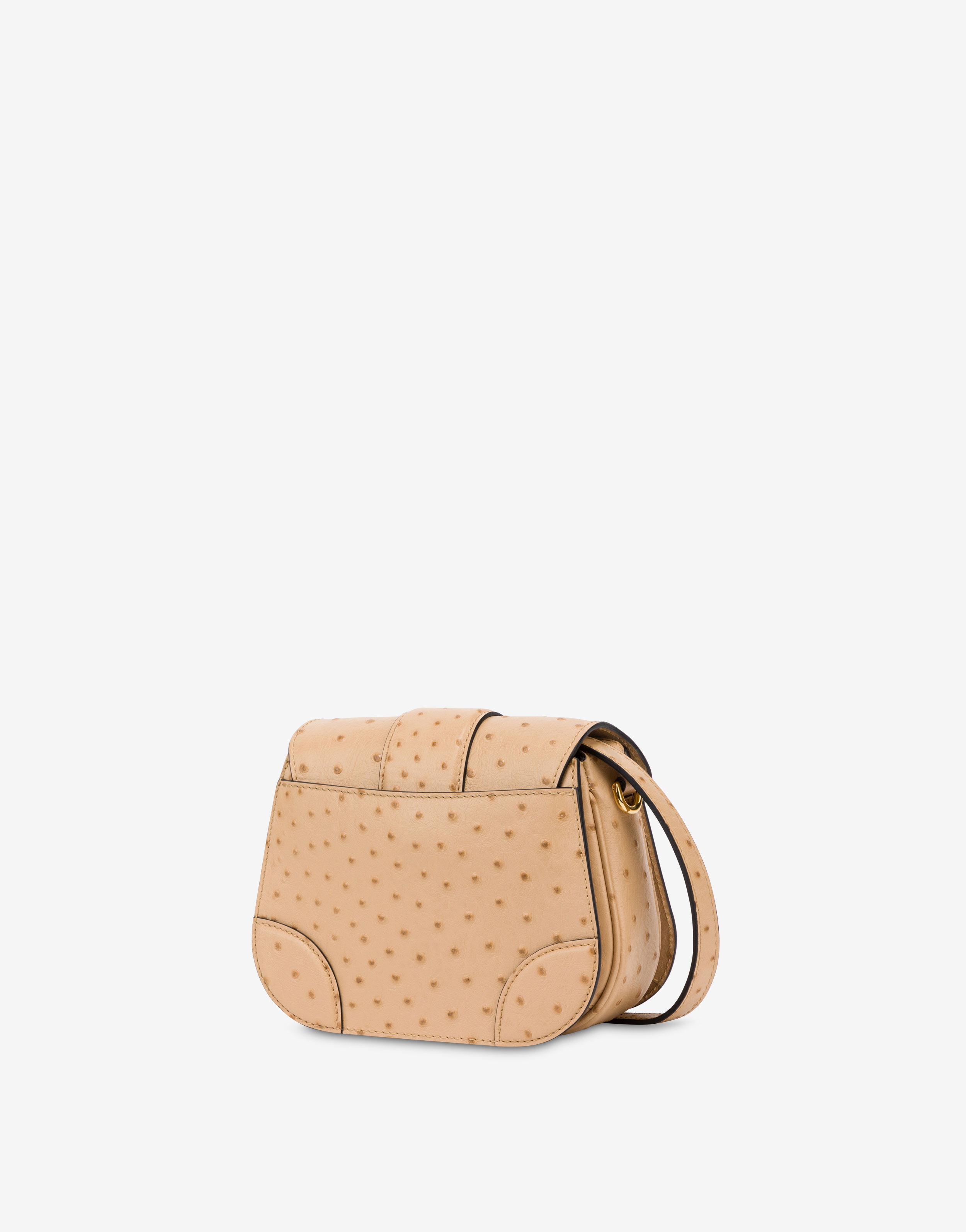 Travel Tag handbag with ostrich print