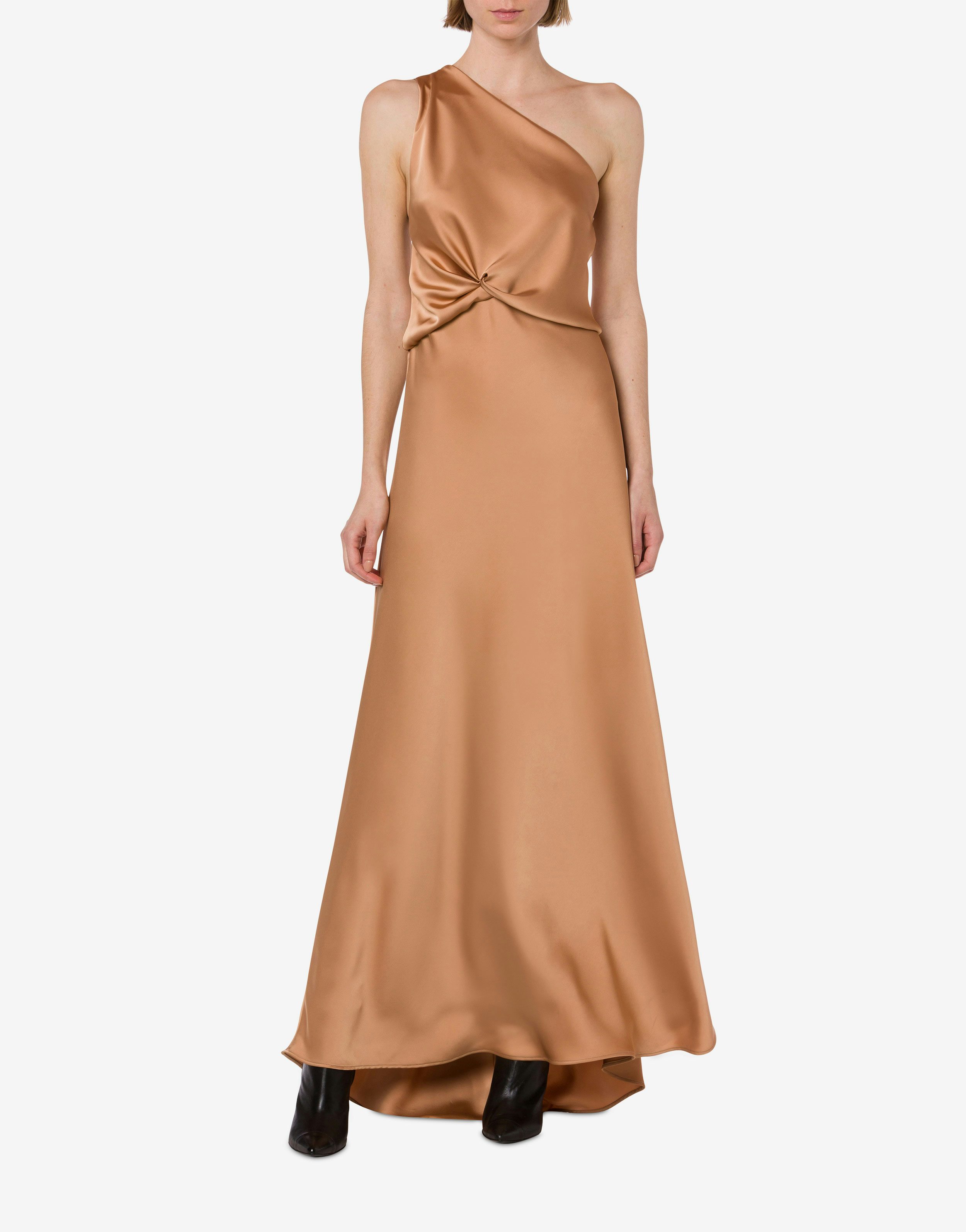 Single-shoulder satin dress