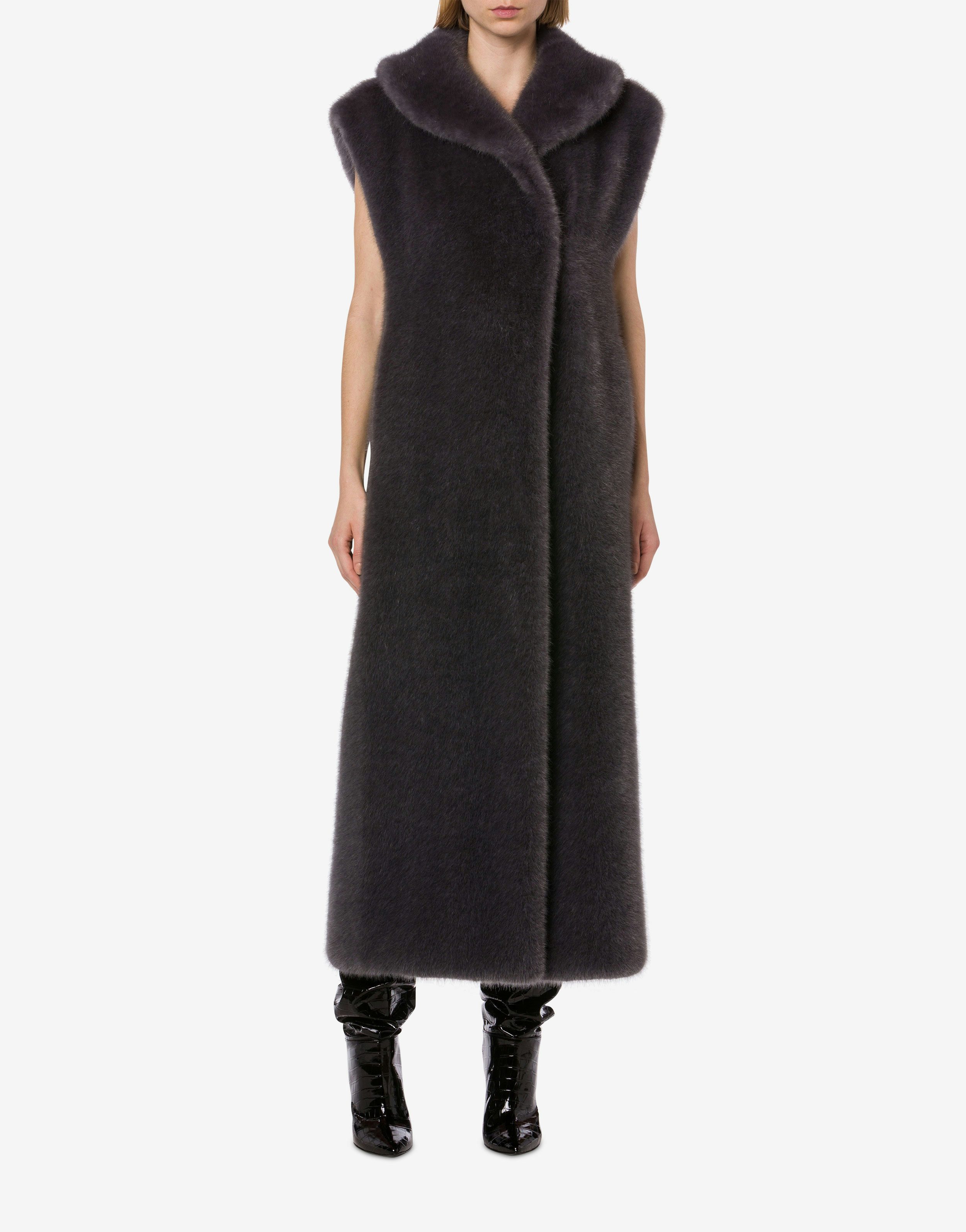 Extra-long gilet in soft fabric