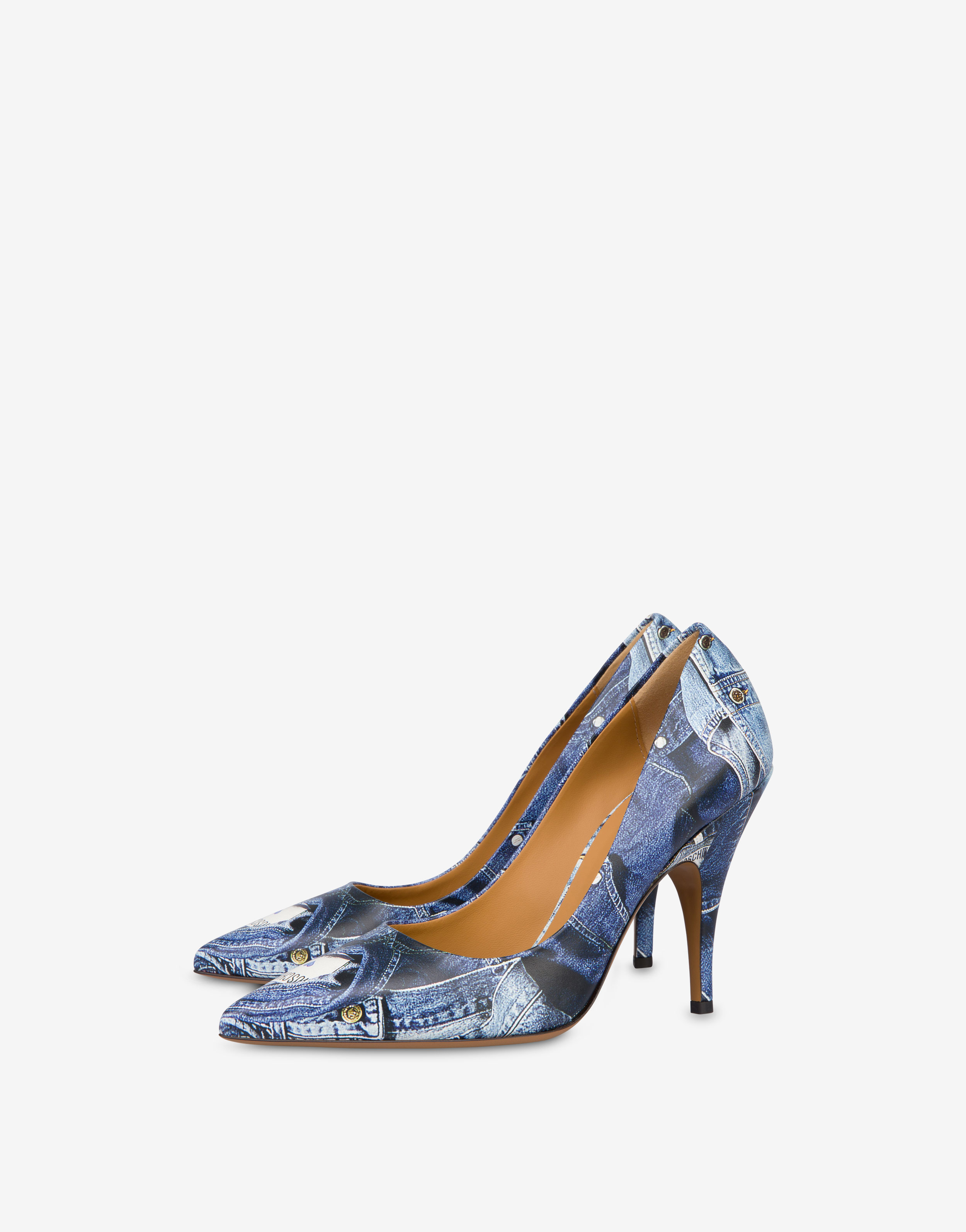 Glamorous strappy heel sandals in denim blue | ASOS
