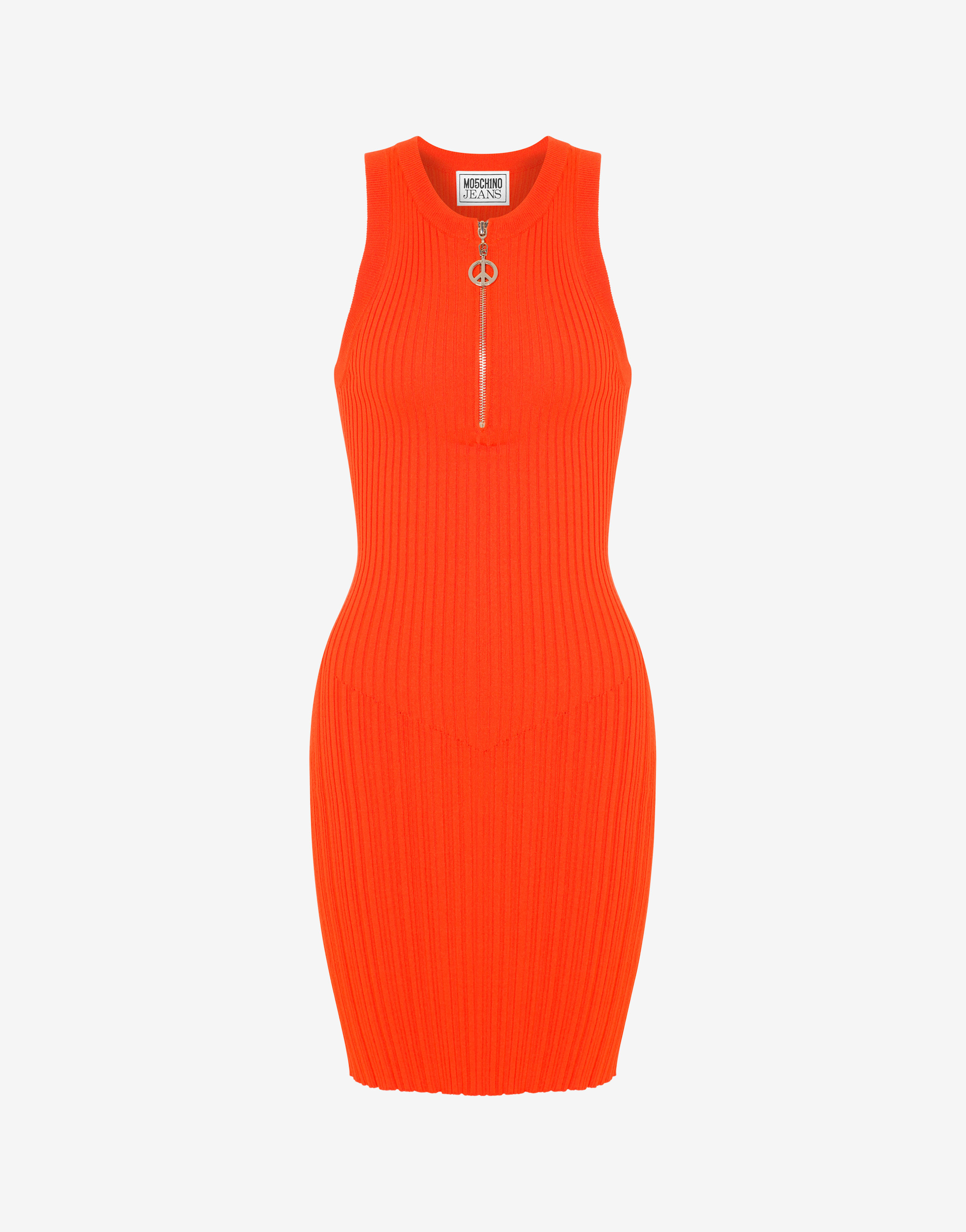 Stretch viscose dress, red orange