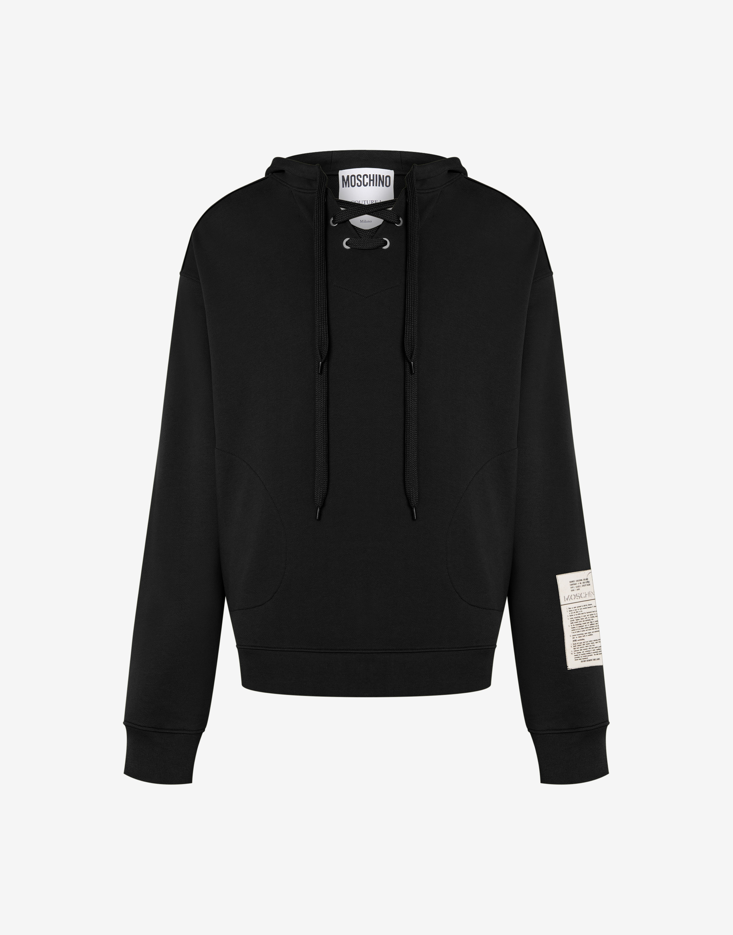 Embroidered Cotton Sweatshirt - Luxury Black
