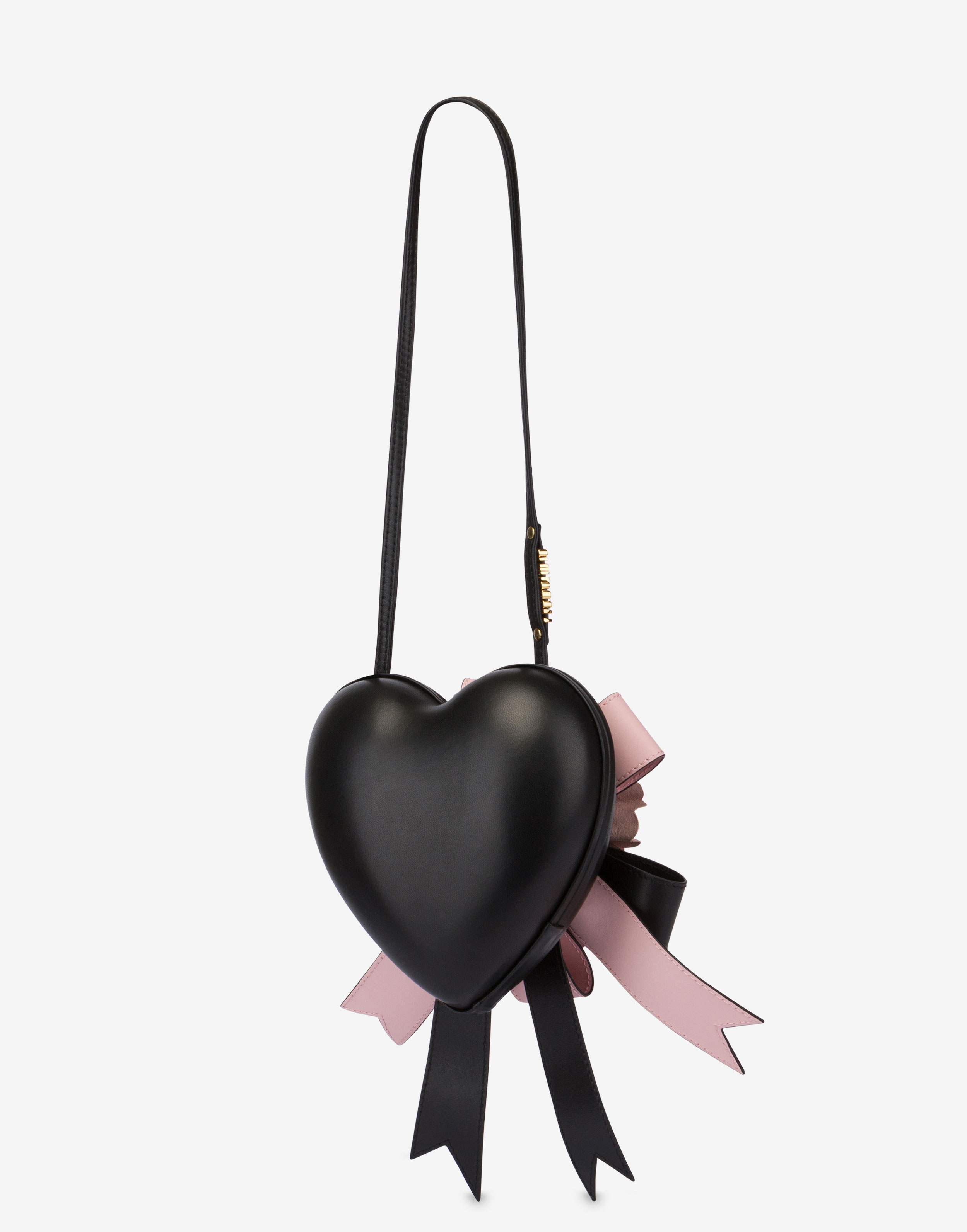 Moschino Heartbeat皮革花朵图案手提包