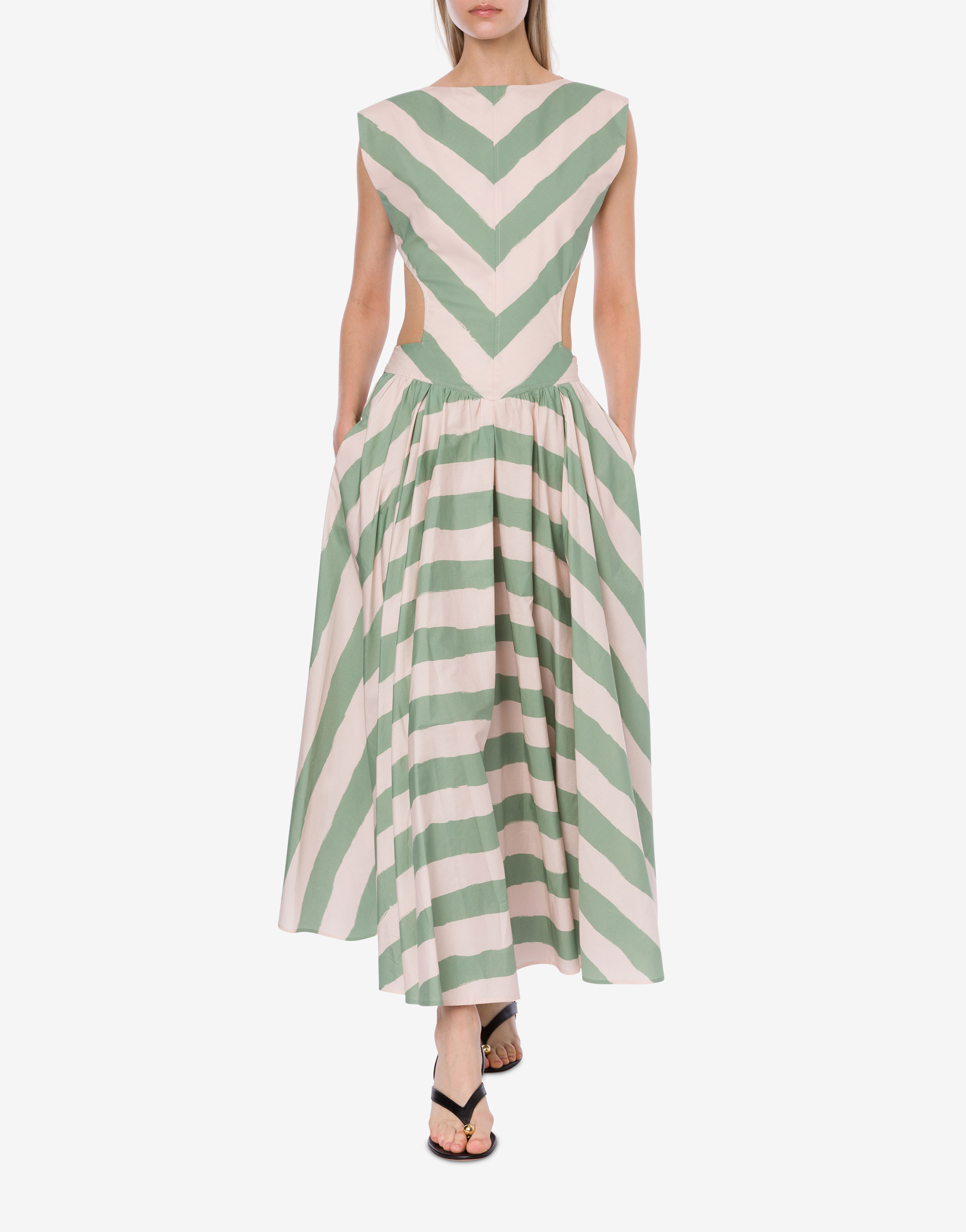 Striped stretch cotton dress