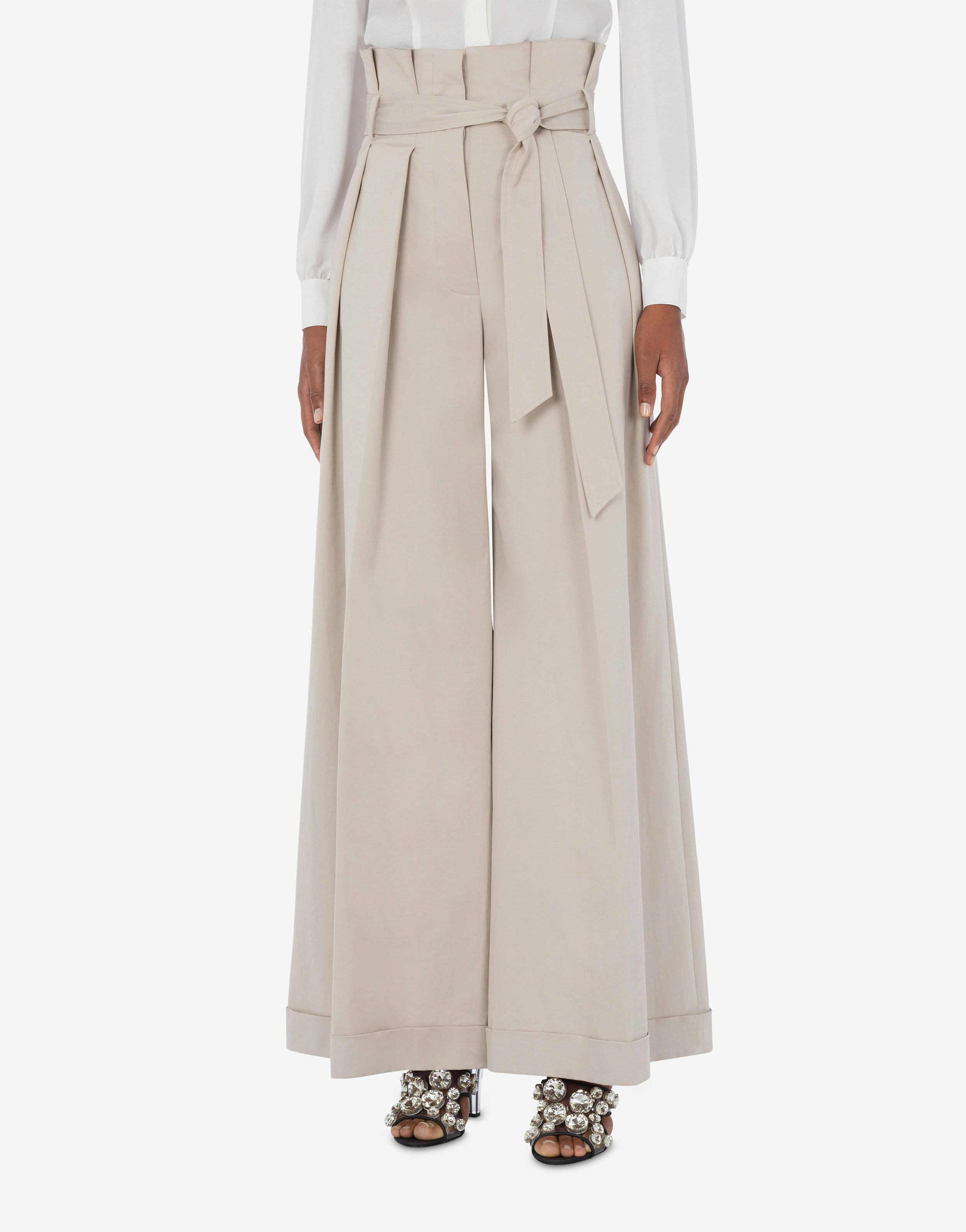 Cotton canvas oversized trousers