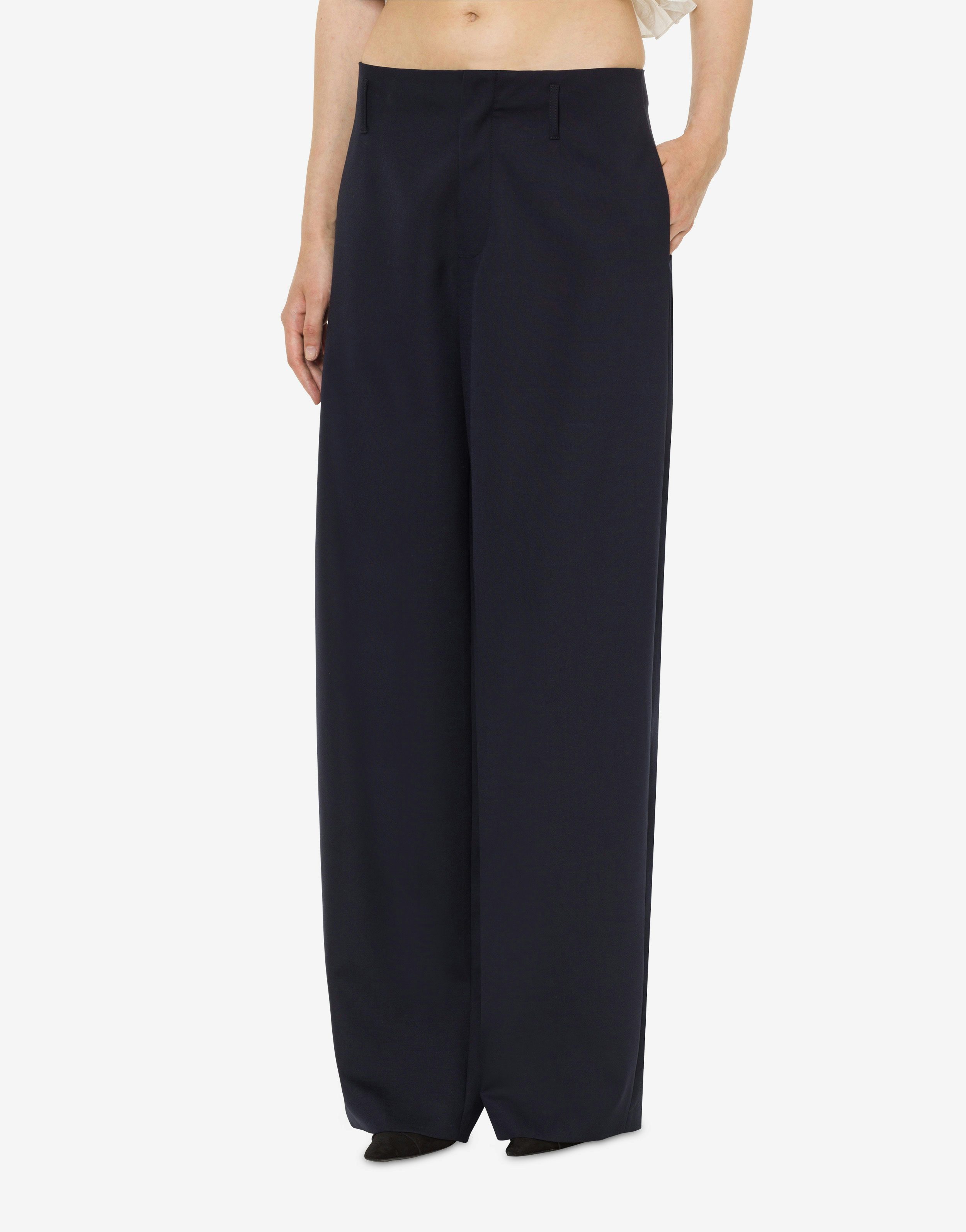 Over-sized trousers in light stretch wool