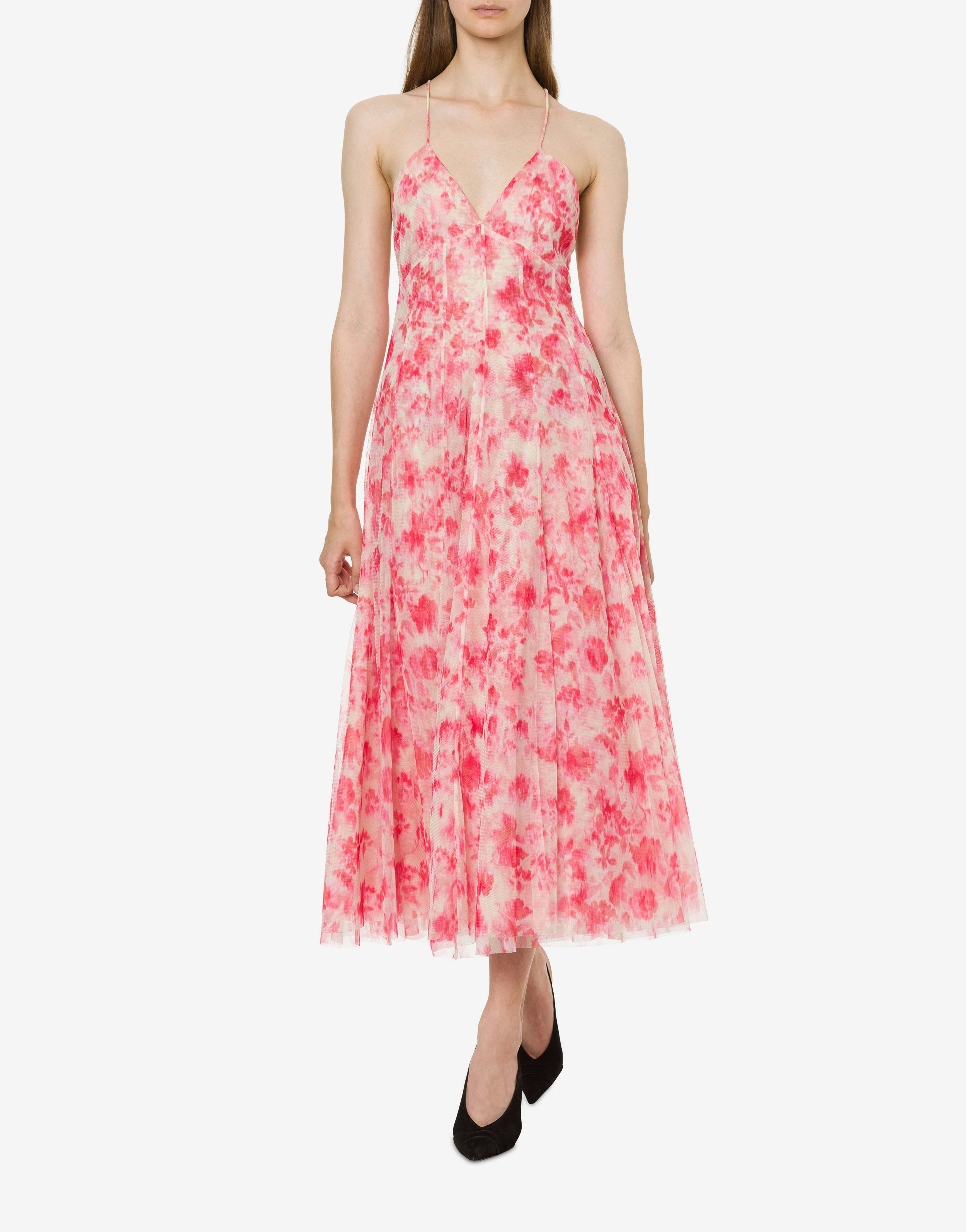 Kleid aus Tüll mit Allover-Blumenprint