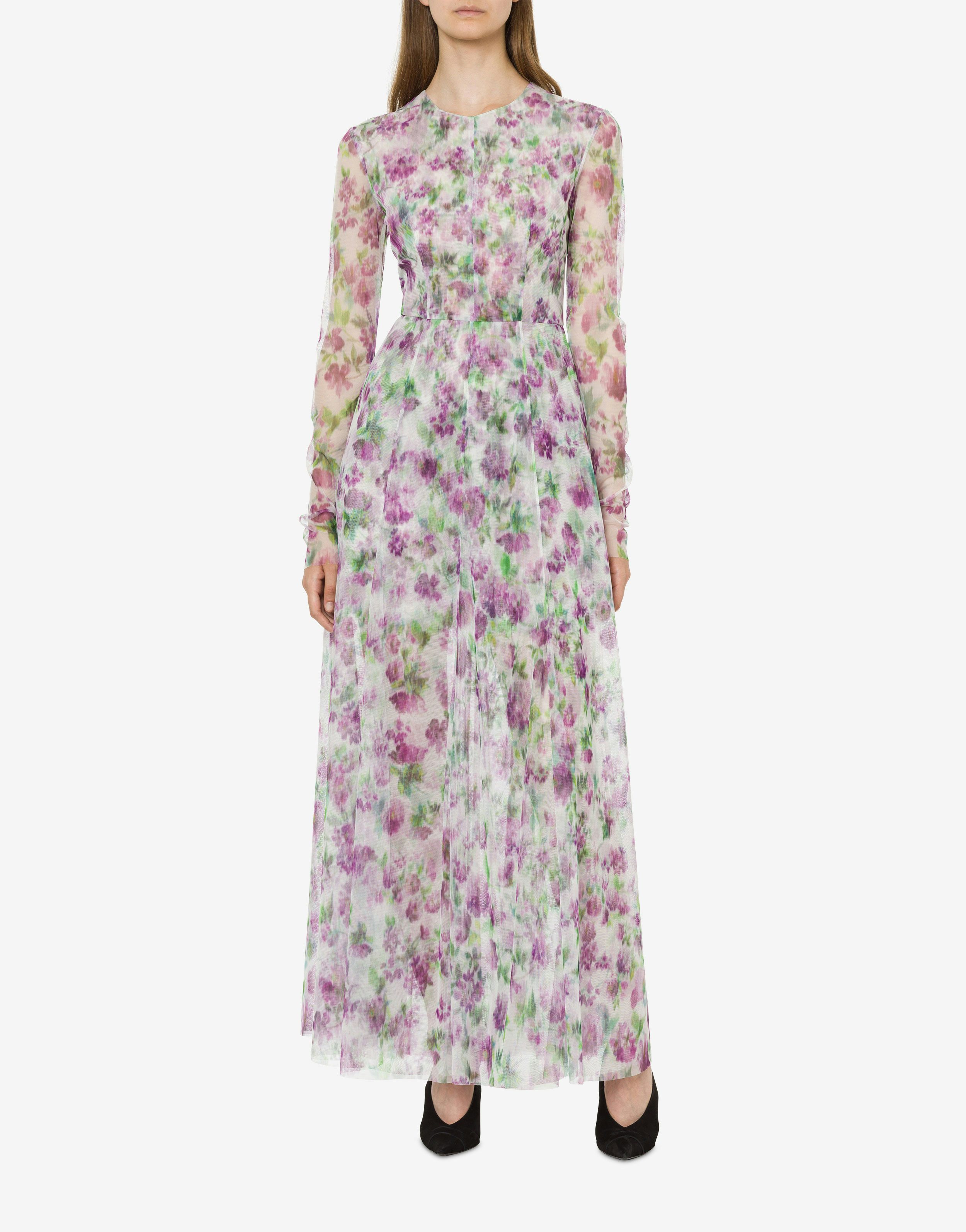 Kleid aus Tüll mit Allover-Blumenprint