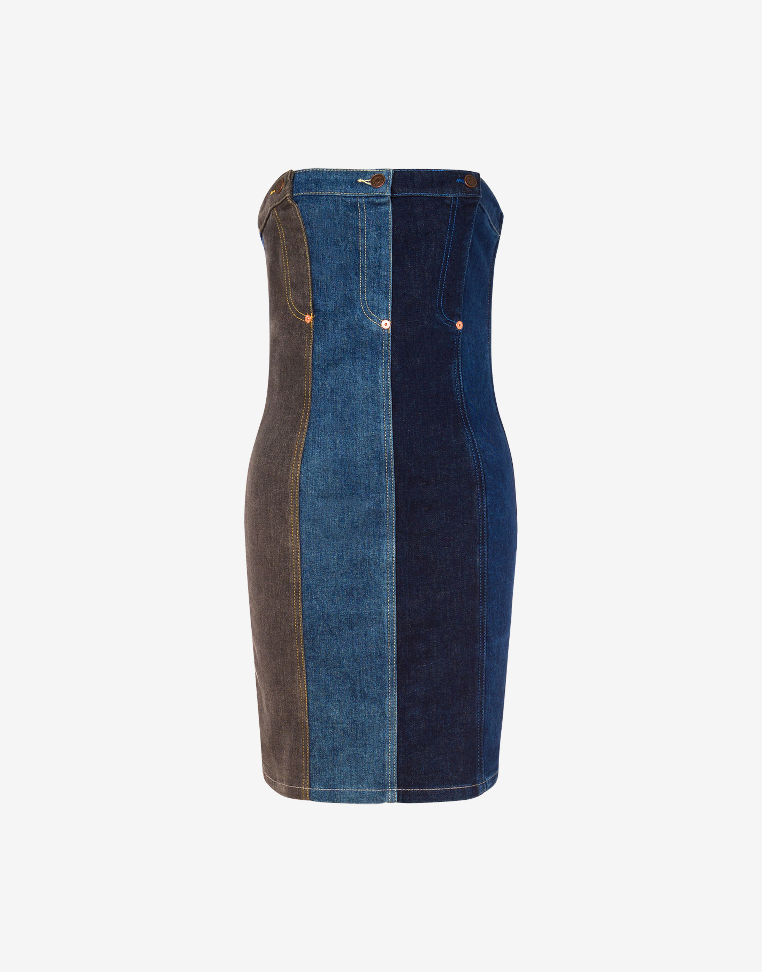 Stonewashed patchwork denim dress – Nuichan