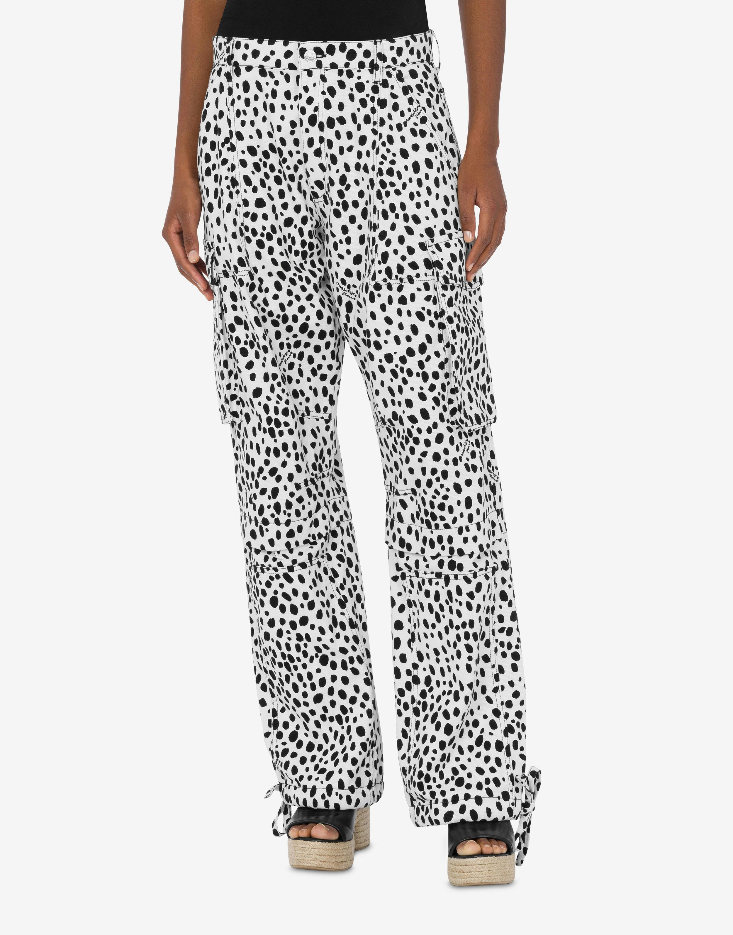 Leopard Print cotton drill trousers