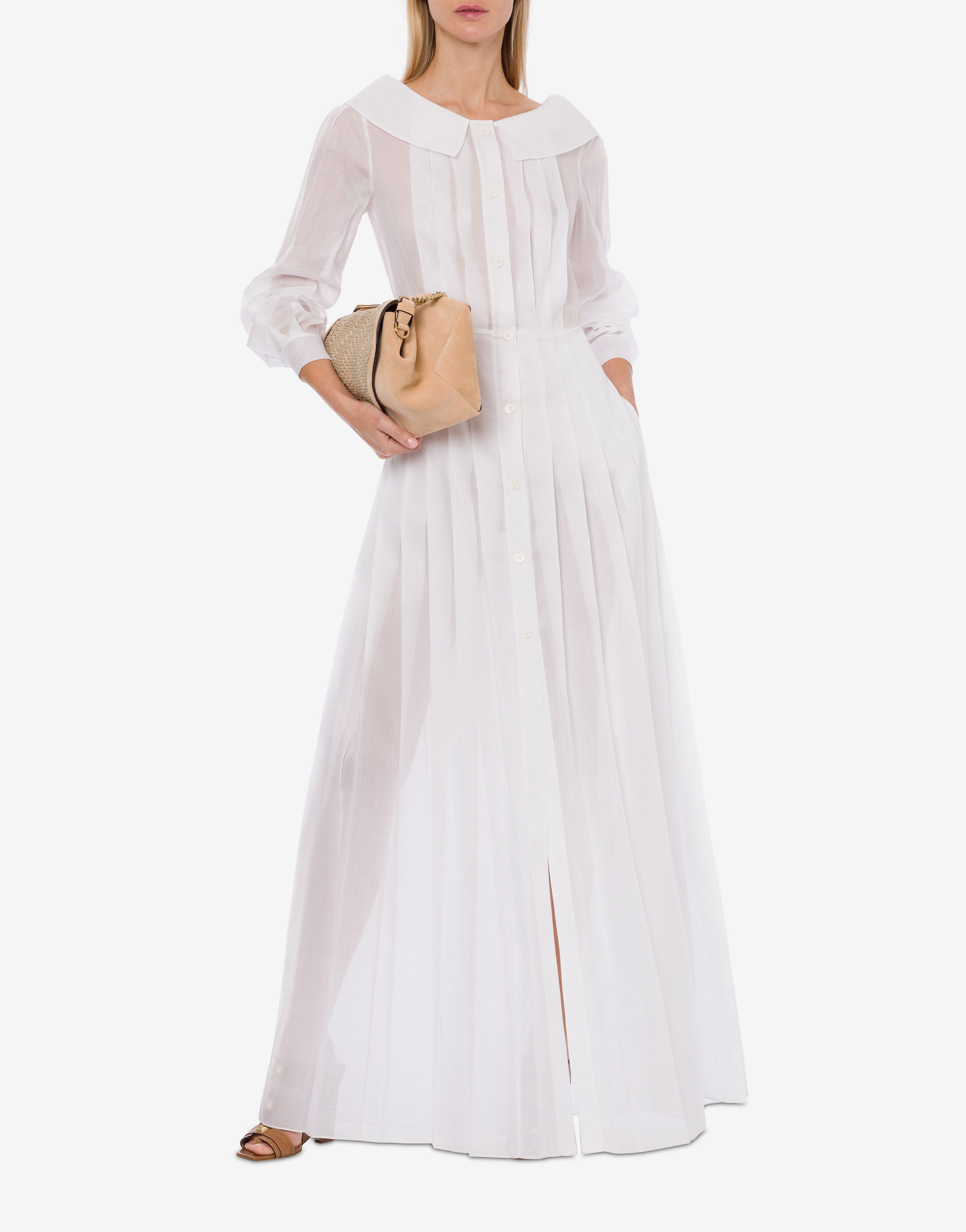 Long dress in cotton organza