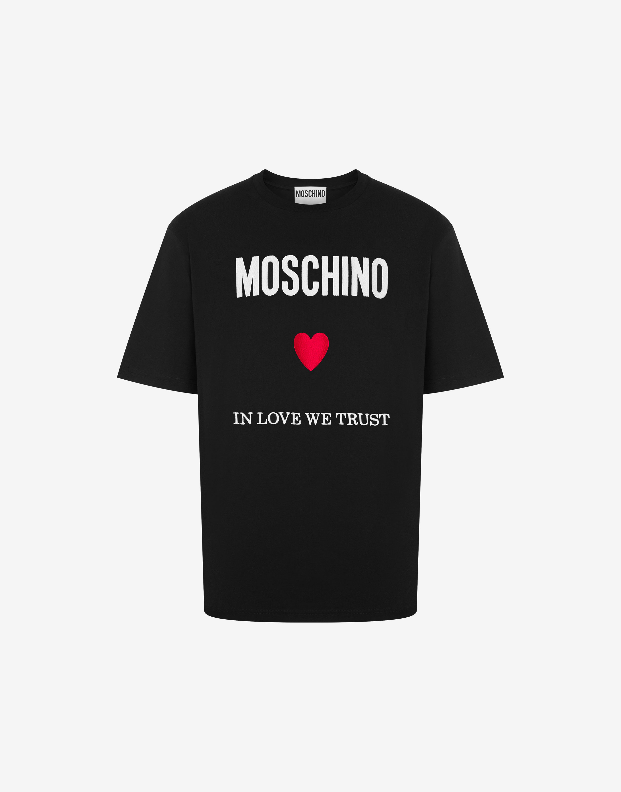  MOSCHINO Moda de lujo para hombre V070152401555 camiseta negra