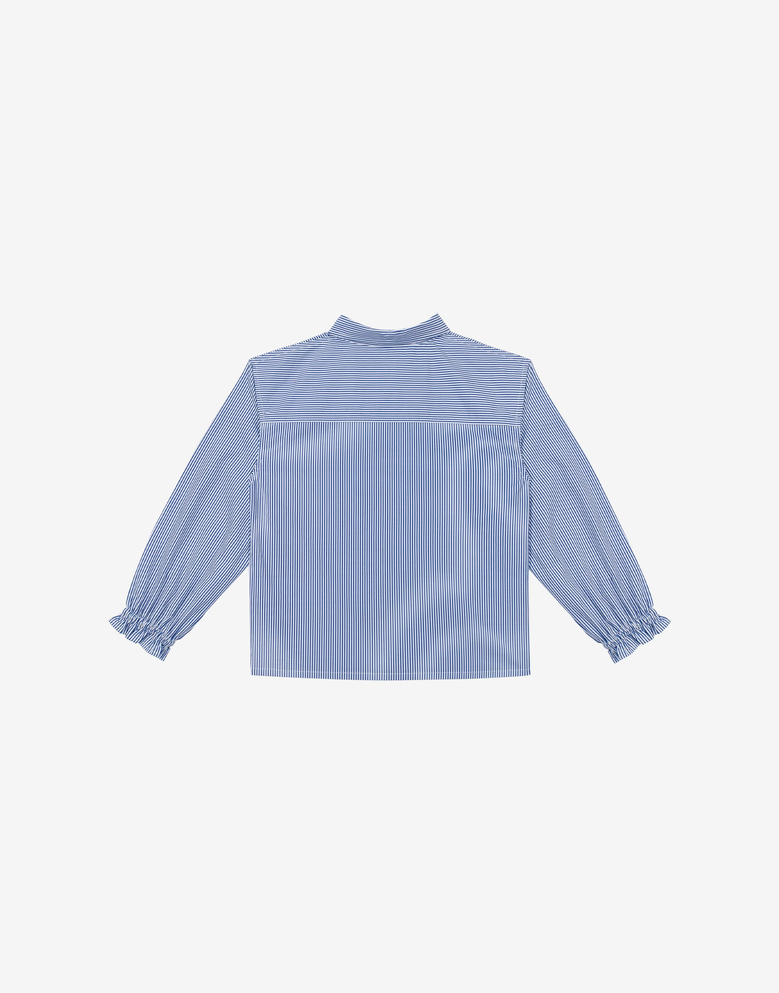 Kids' striped poplin shirt with 'double P' patch