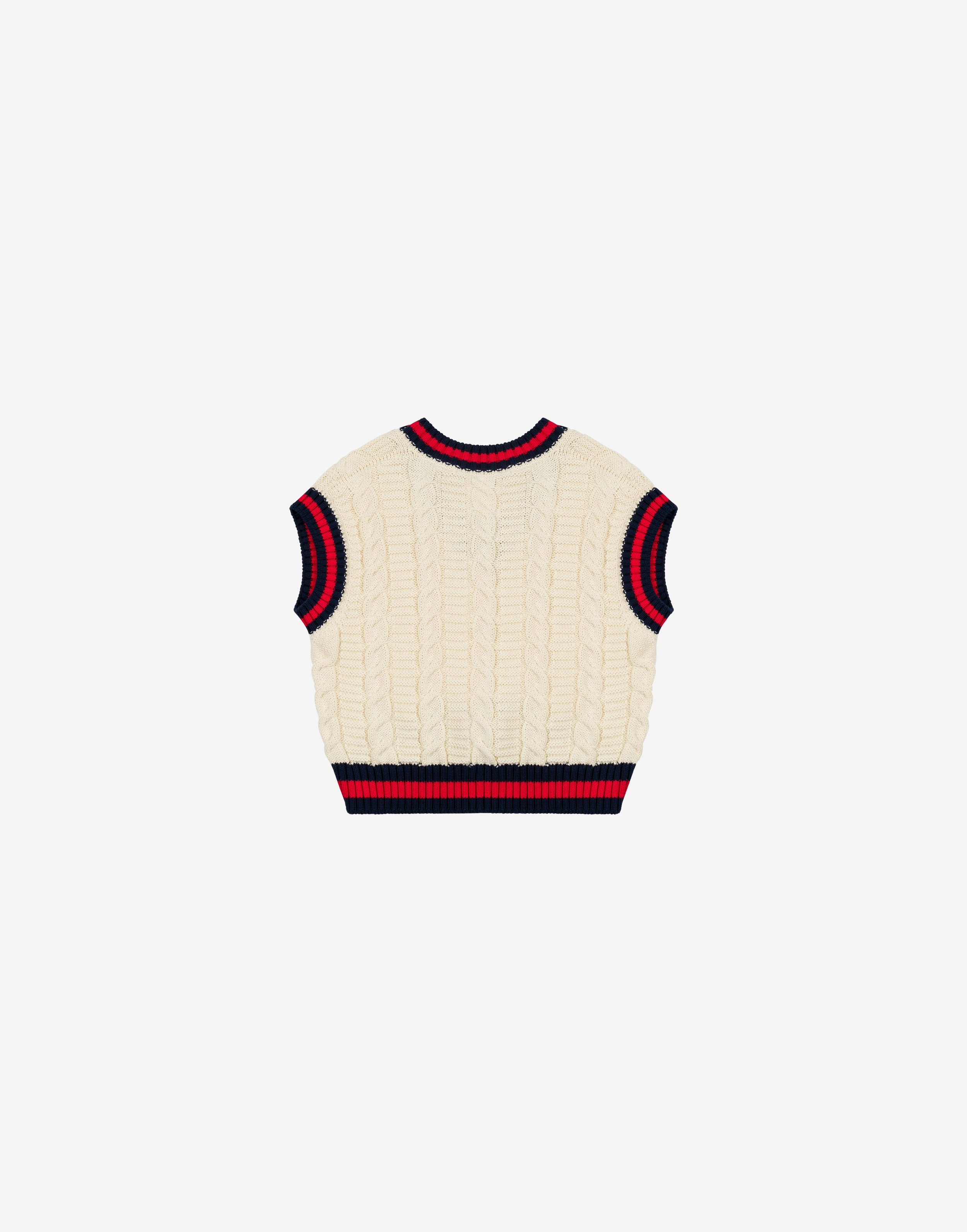 Kids' knitted vest with 'double P' patch