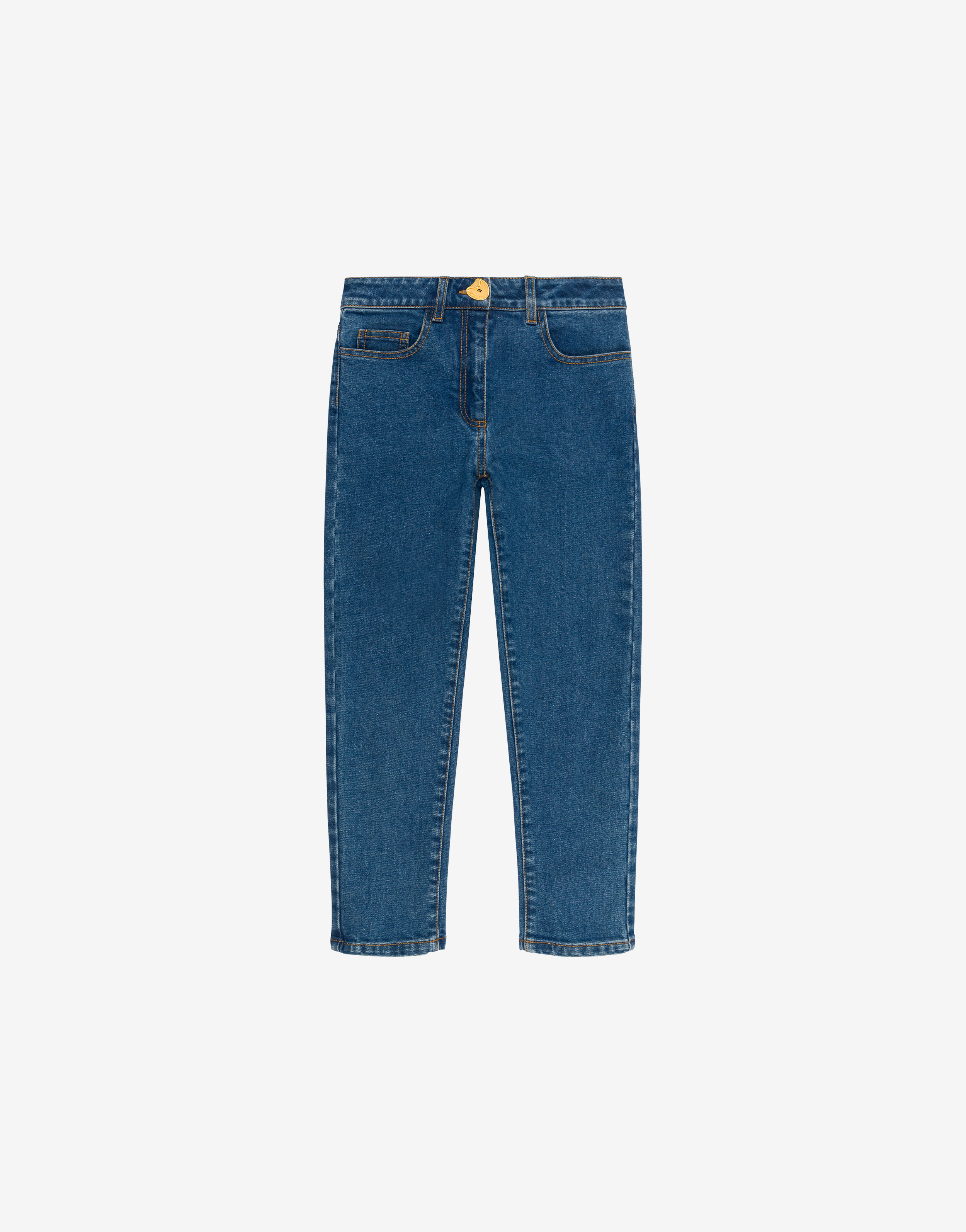 Morphed Button stretch denim trousers