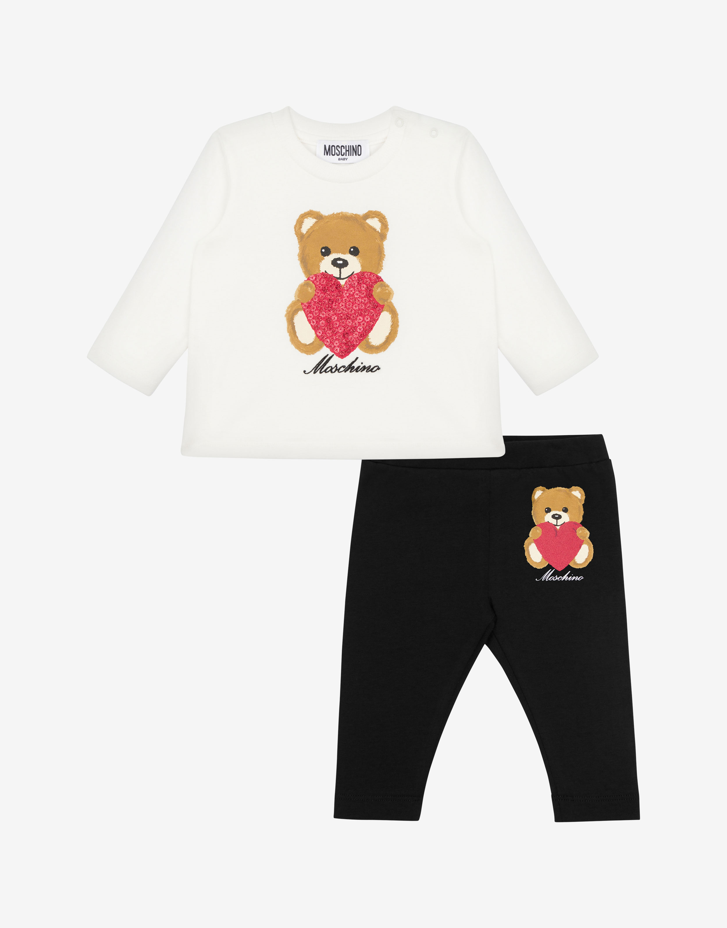 Heart Teddy Bear T-shirt and leggings co-ord set