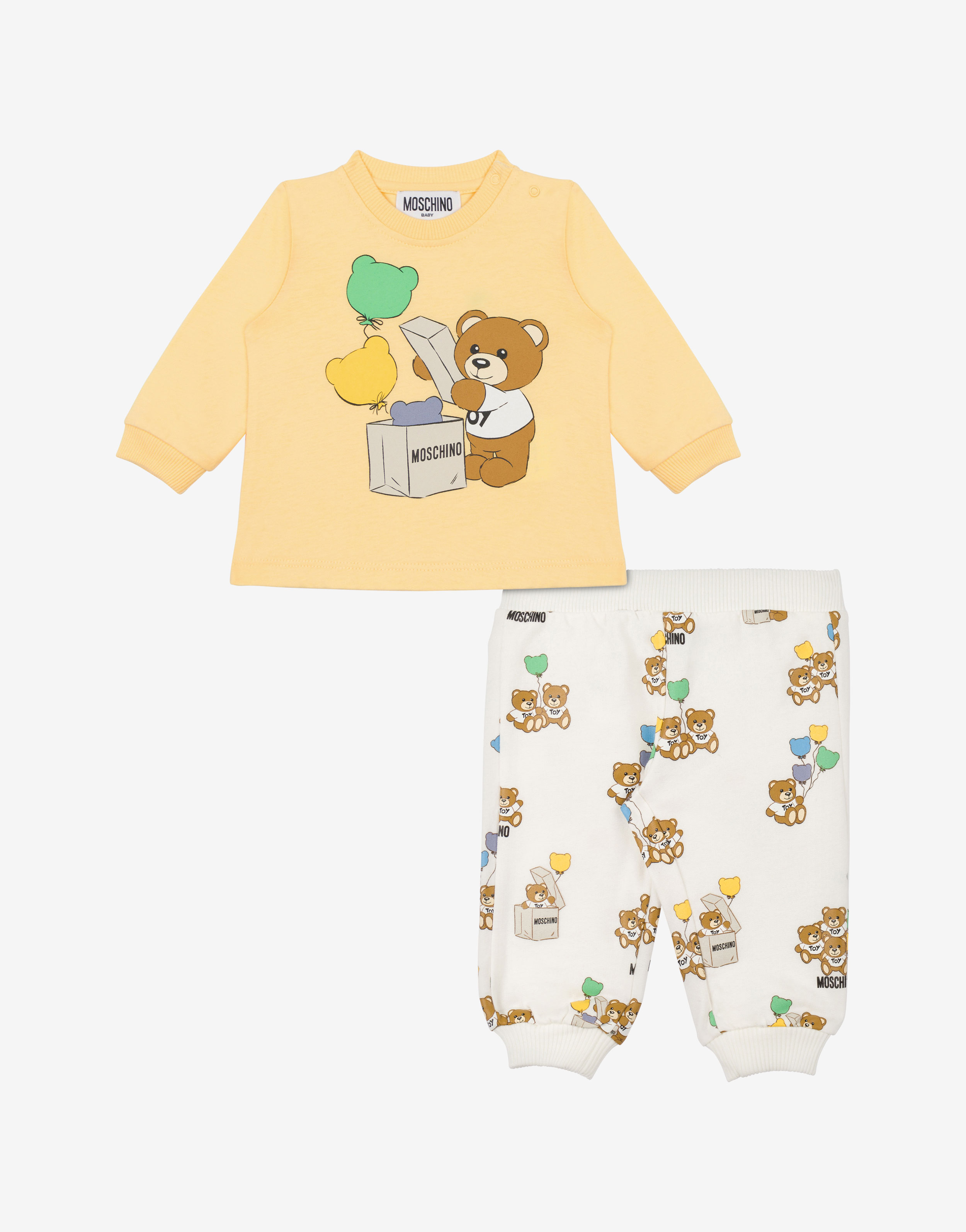 Moschino Brown Trousers For Baby Boy With Teddy Bear ボトムス