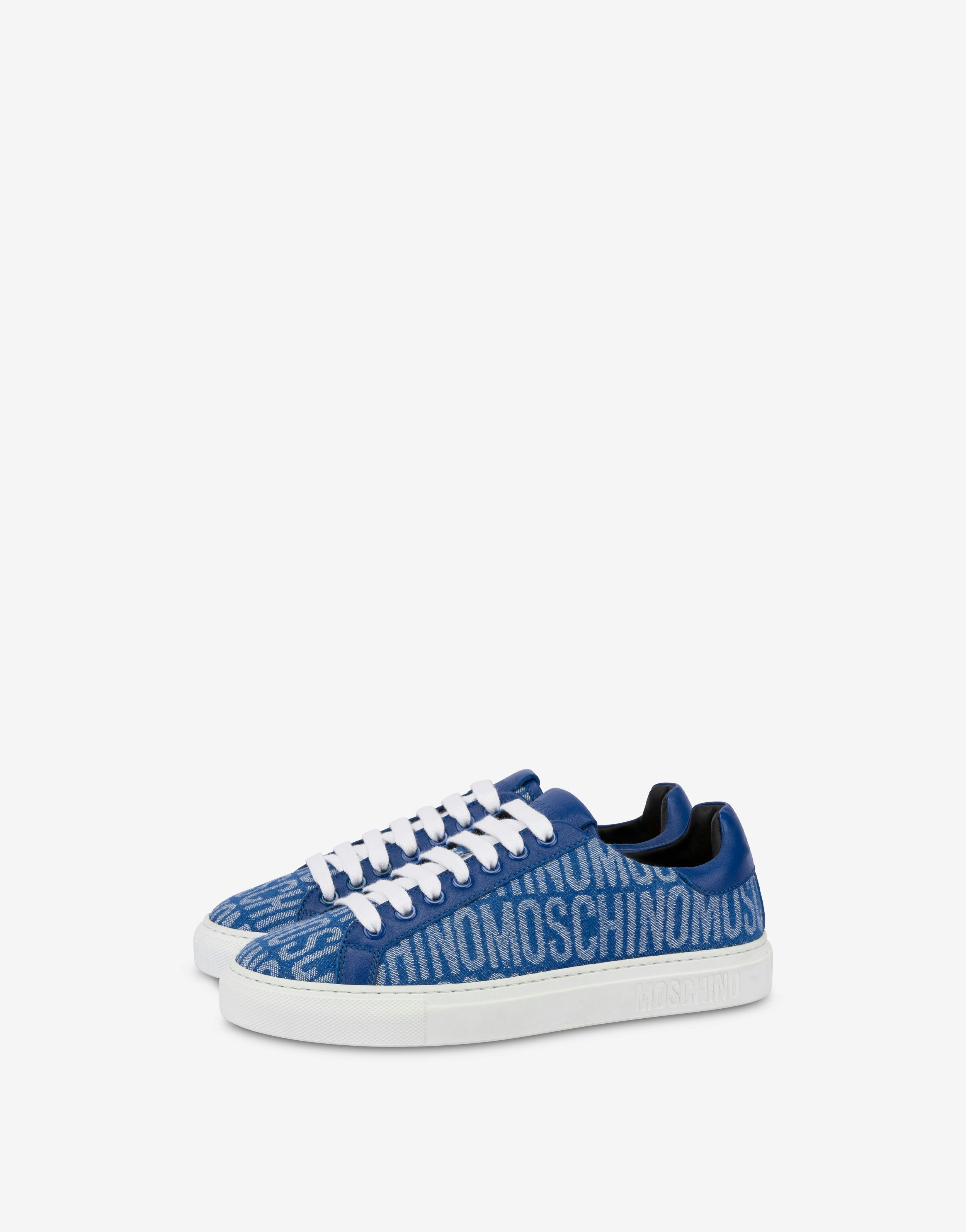 Sneakers in denim Allover Logo | Moschino Official Store