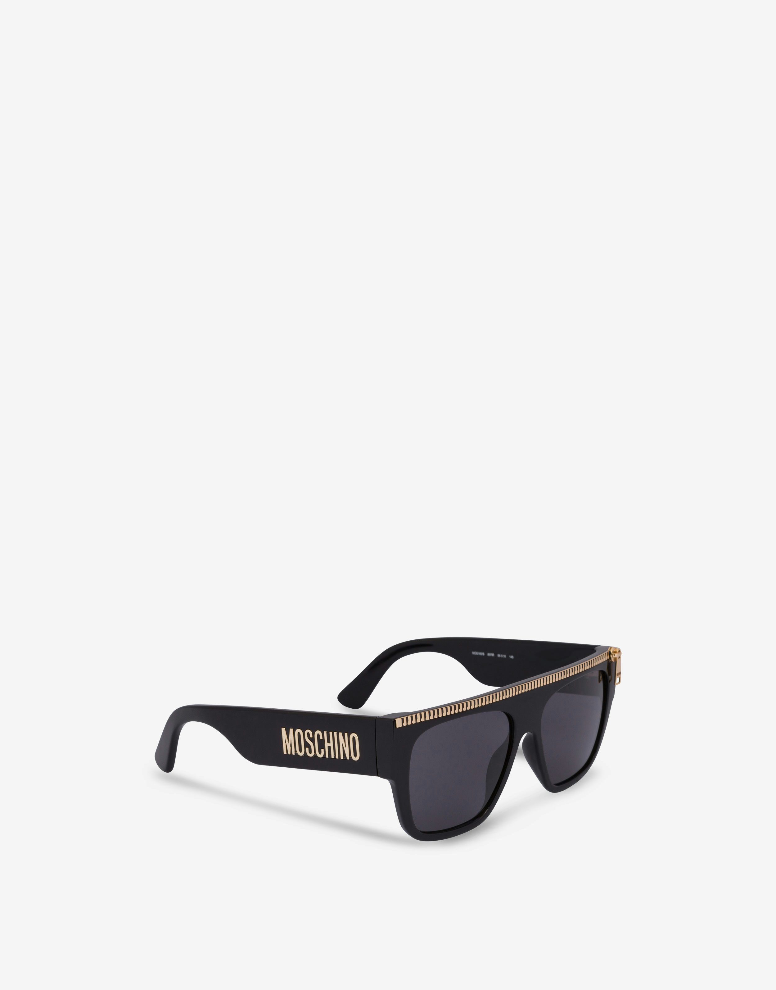 Schwarze Sonnenbrille Zip Detail