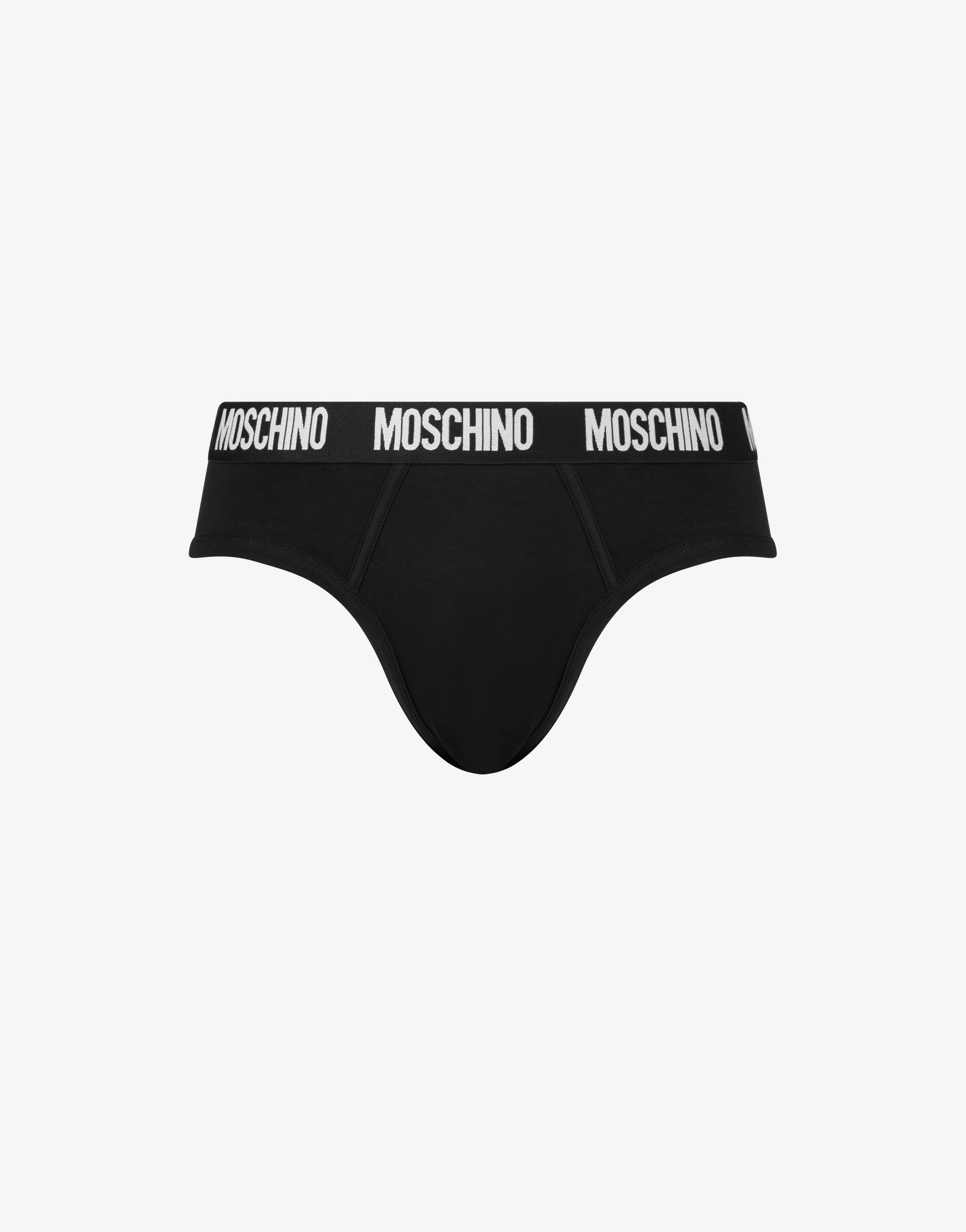 Two-pack of ribbed cotton briefs with logo band