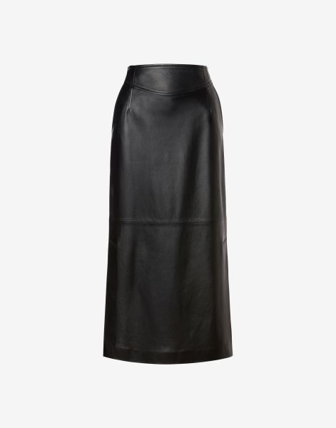 Nappa leather pencil skirt