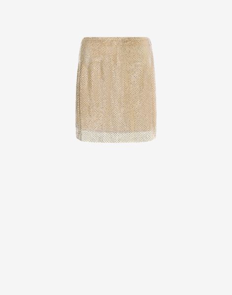Skirt in mesh with rhinestones