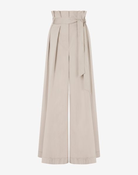 Cotton canvas oversized trousers