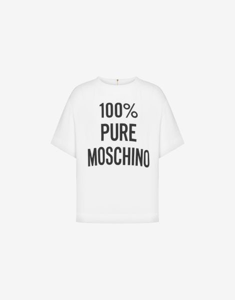 T-shirt en crêpe envers satin 100% Pure Moschino Print