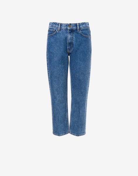 Cropped denim trousers