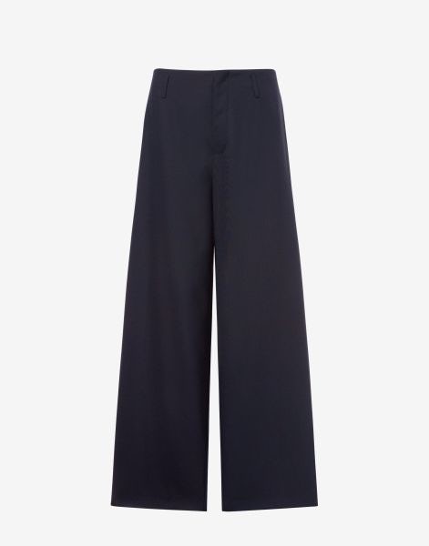 Pantalone oversize in lana stretch leggera