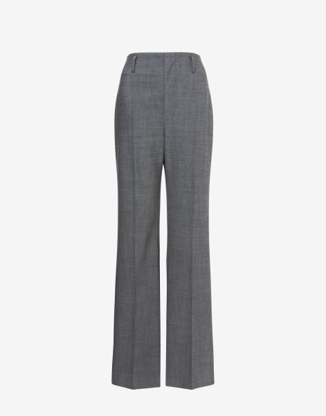 Light stretch wool flare trousers