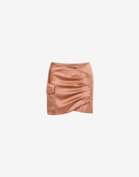 Mini skirt in satin with pocket